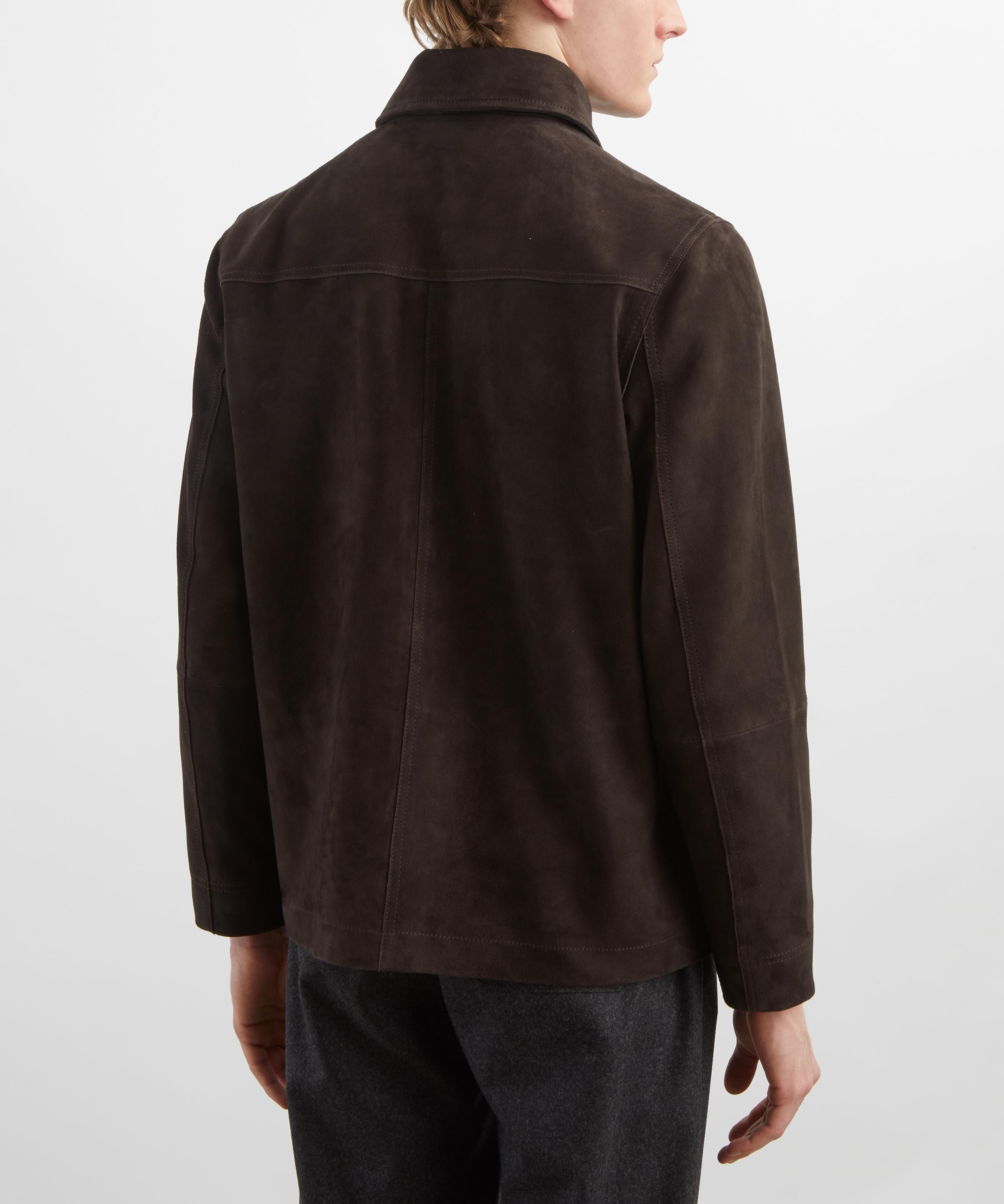 Oliver Spencer - Shawcross Chocolate Brown Suede Jacket image number 3