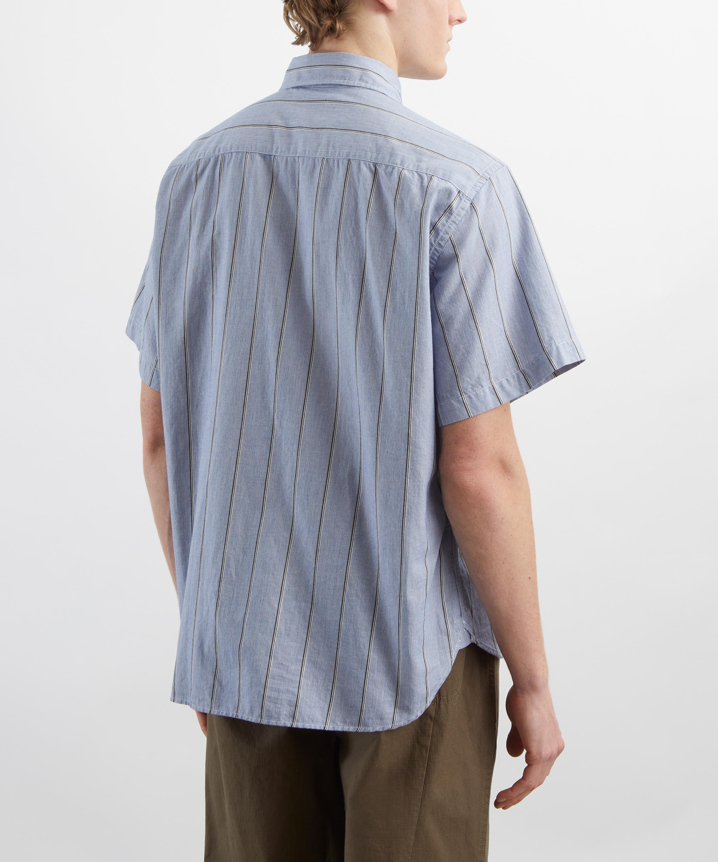 Oliver Spencer - Atlanta Pinwell Blue Short-Sleeve Shirt image number 3