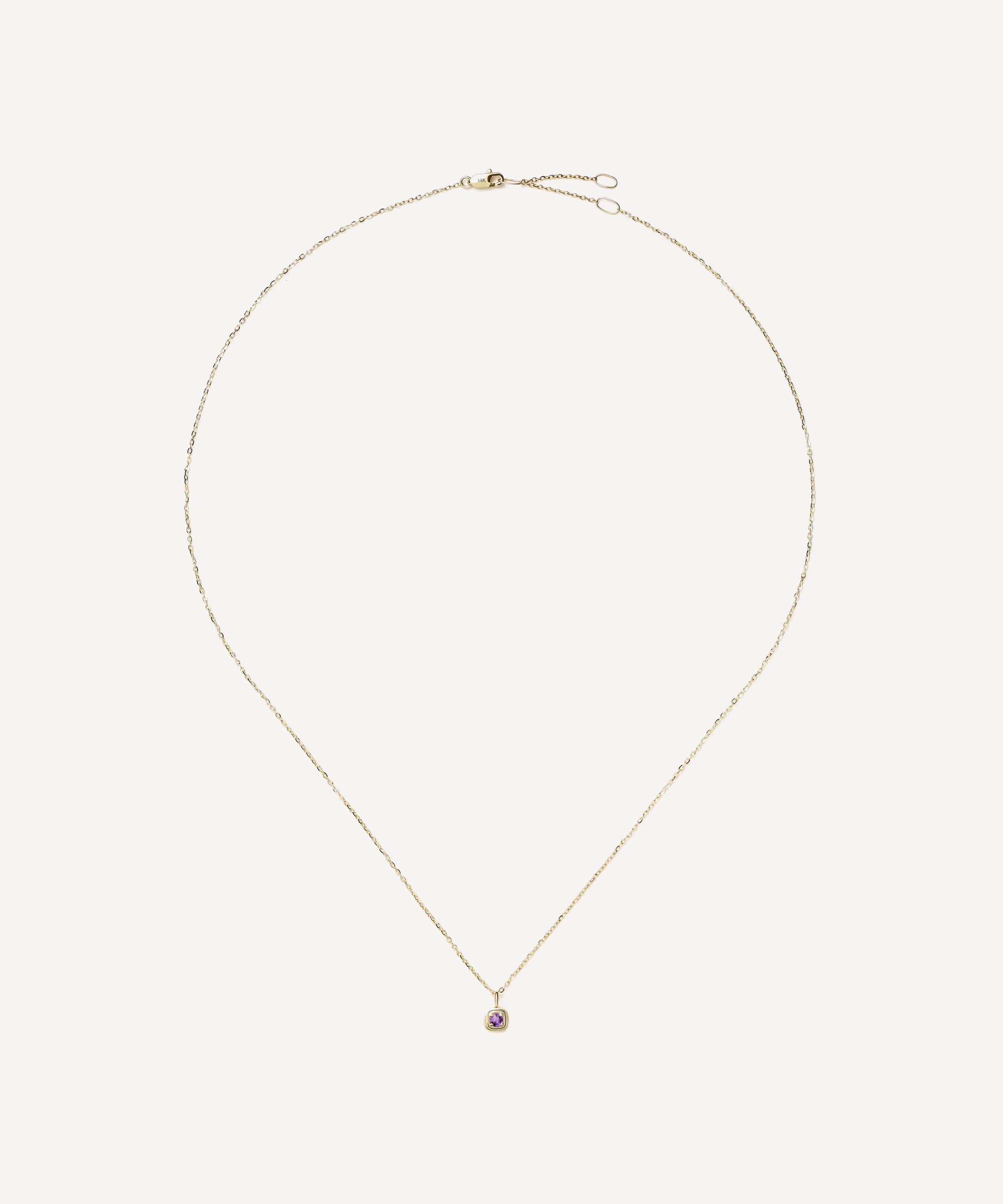 Missoma - 14ct Gold Fine February Birthstone Pendant Necklace image number 1