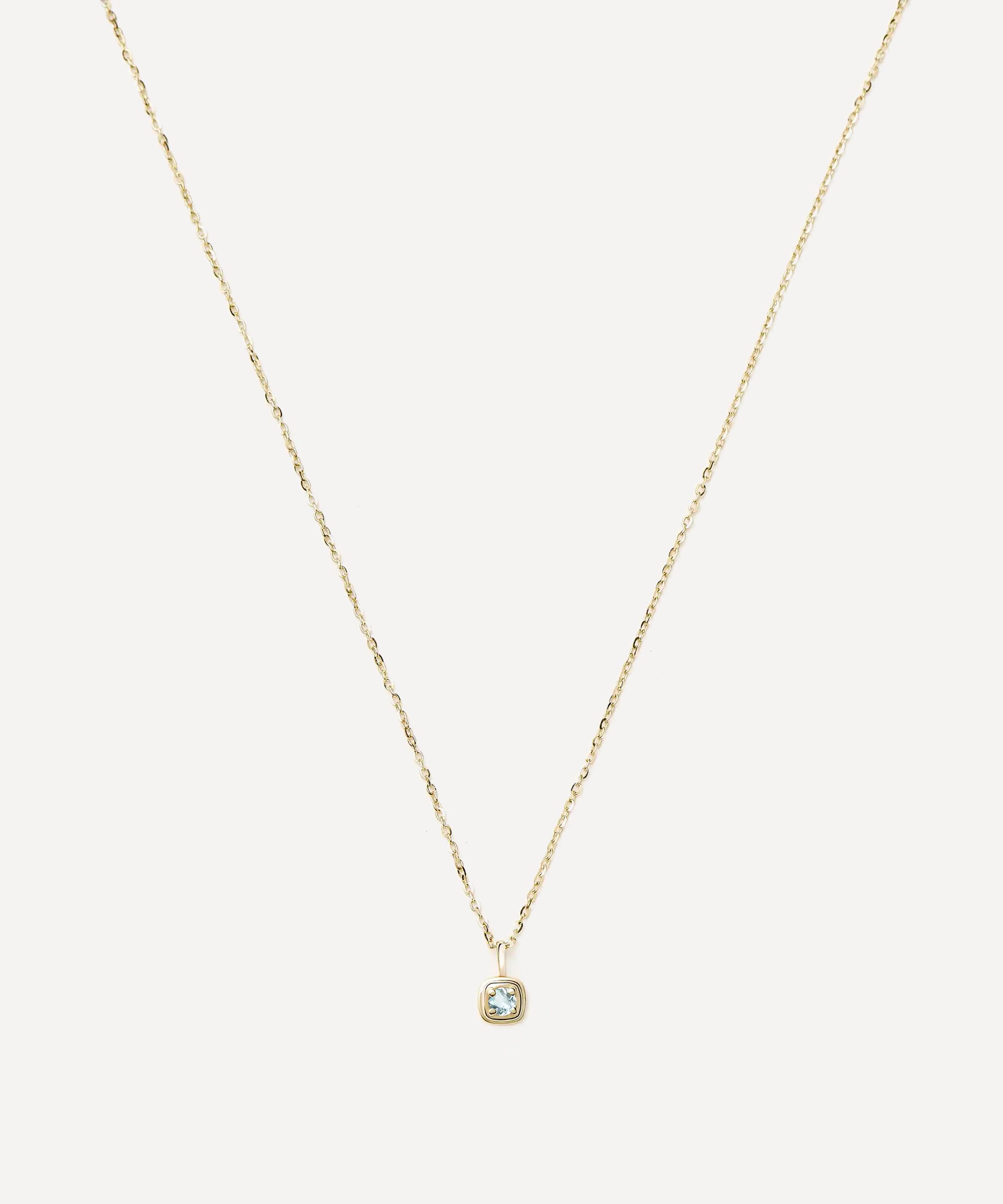 Missoma - 14ct Gold Fine March Birthstone Pendant Necklace