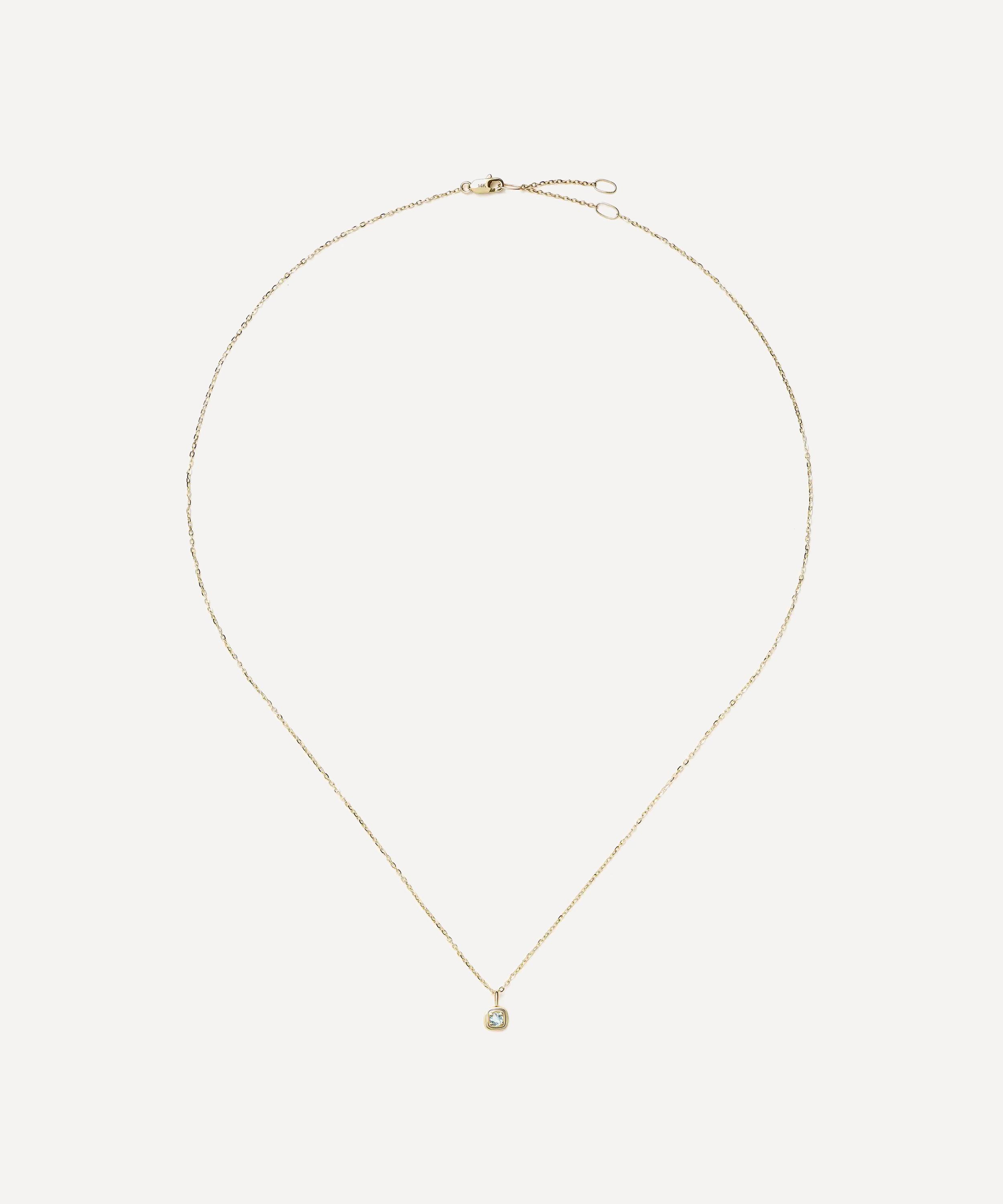 Missoma - 14ct Gold Fine March Birthstone Pendant Necklace image number 1