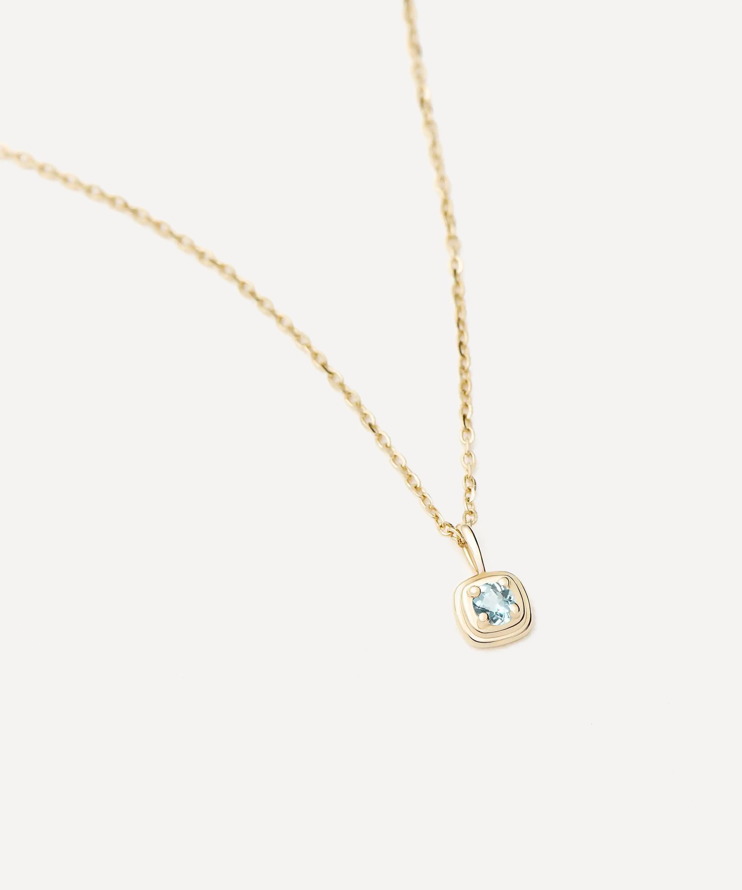 Missoma - 14ct Gold Fine March Birthstone Pendant Necklace image number 2