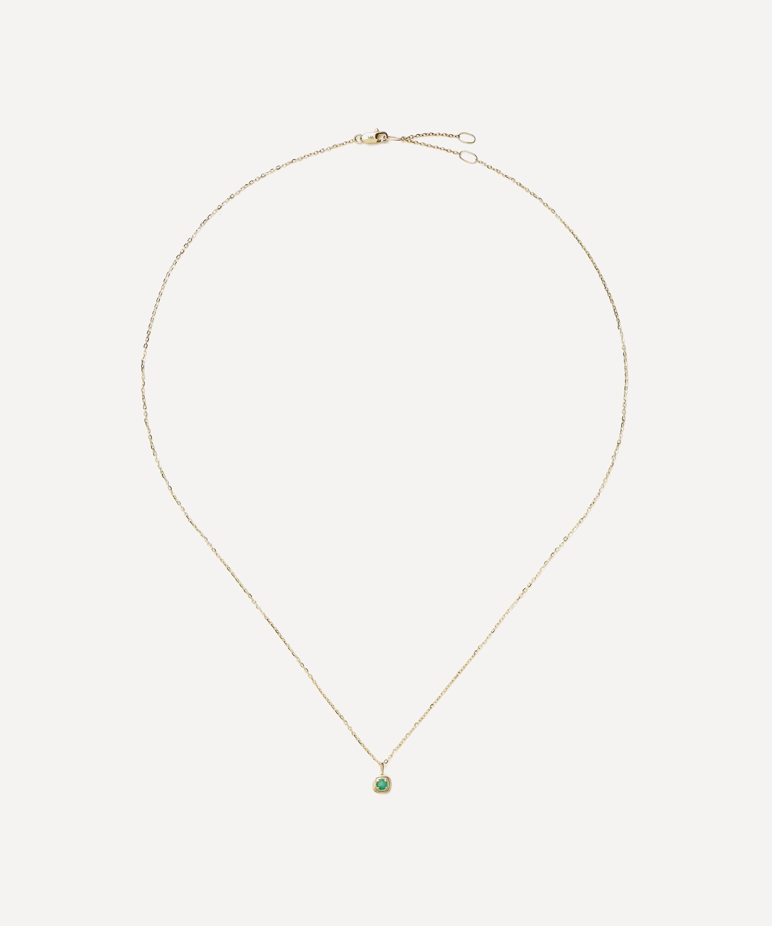 Missoma - 14ct Gold Fine May Birthstone Pendant Necklace image number 1