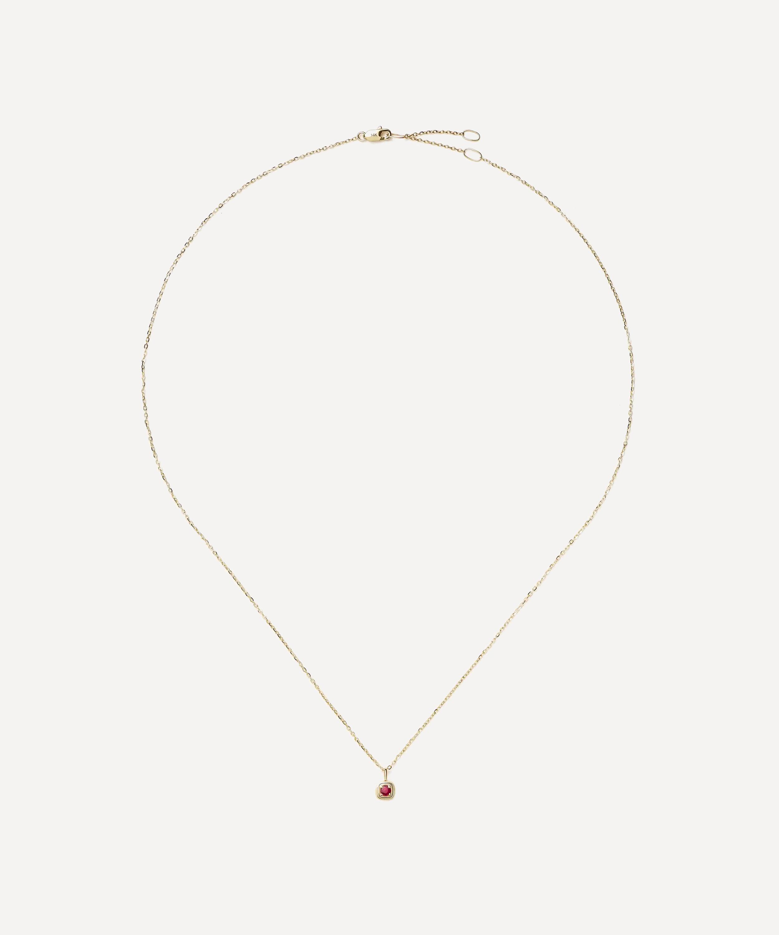 Missoma - 14ct Gold Fine July Birthstone Pendant Necklace image number 1