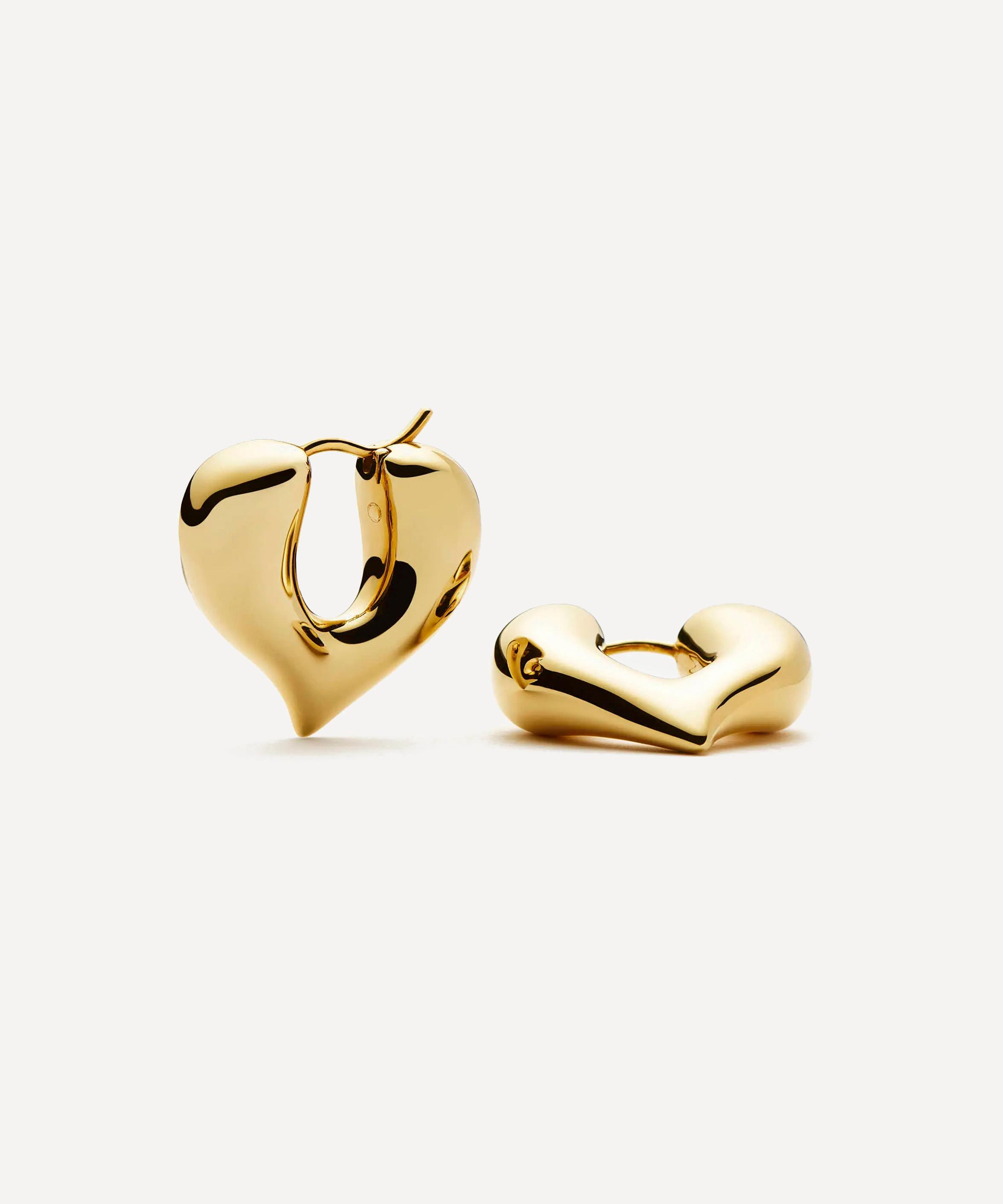 Missoma - 18ct Gold-Plated Molten Heart Medium Hoop Earrings