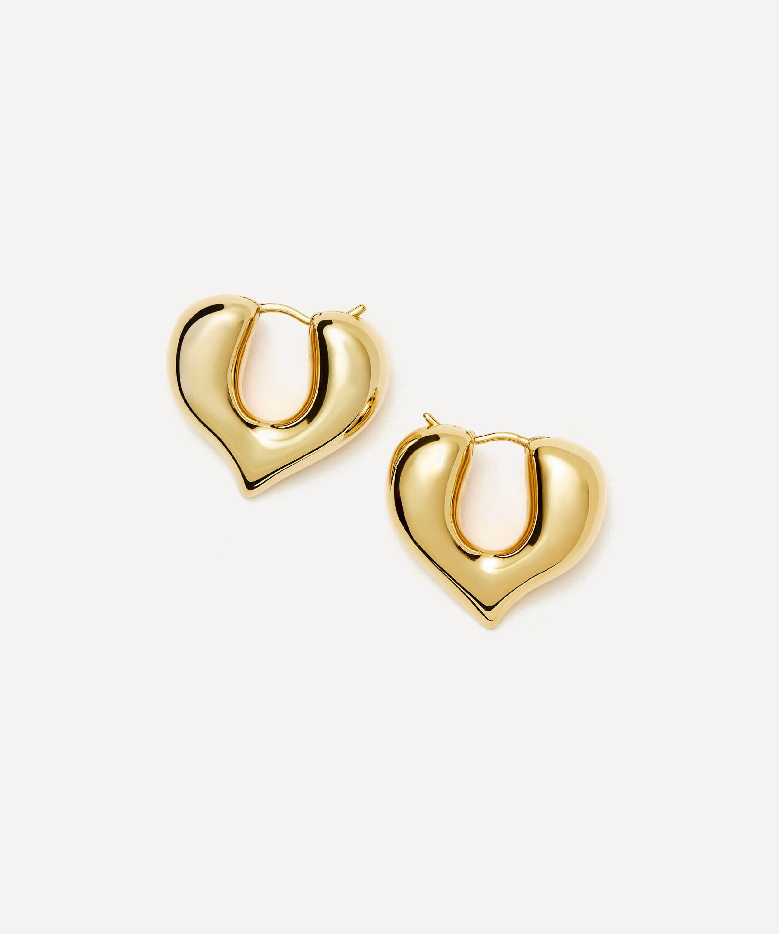 Missoma - 18ct Gold-Plated Molten Heart Medium Hoop Earrings image number 1