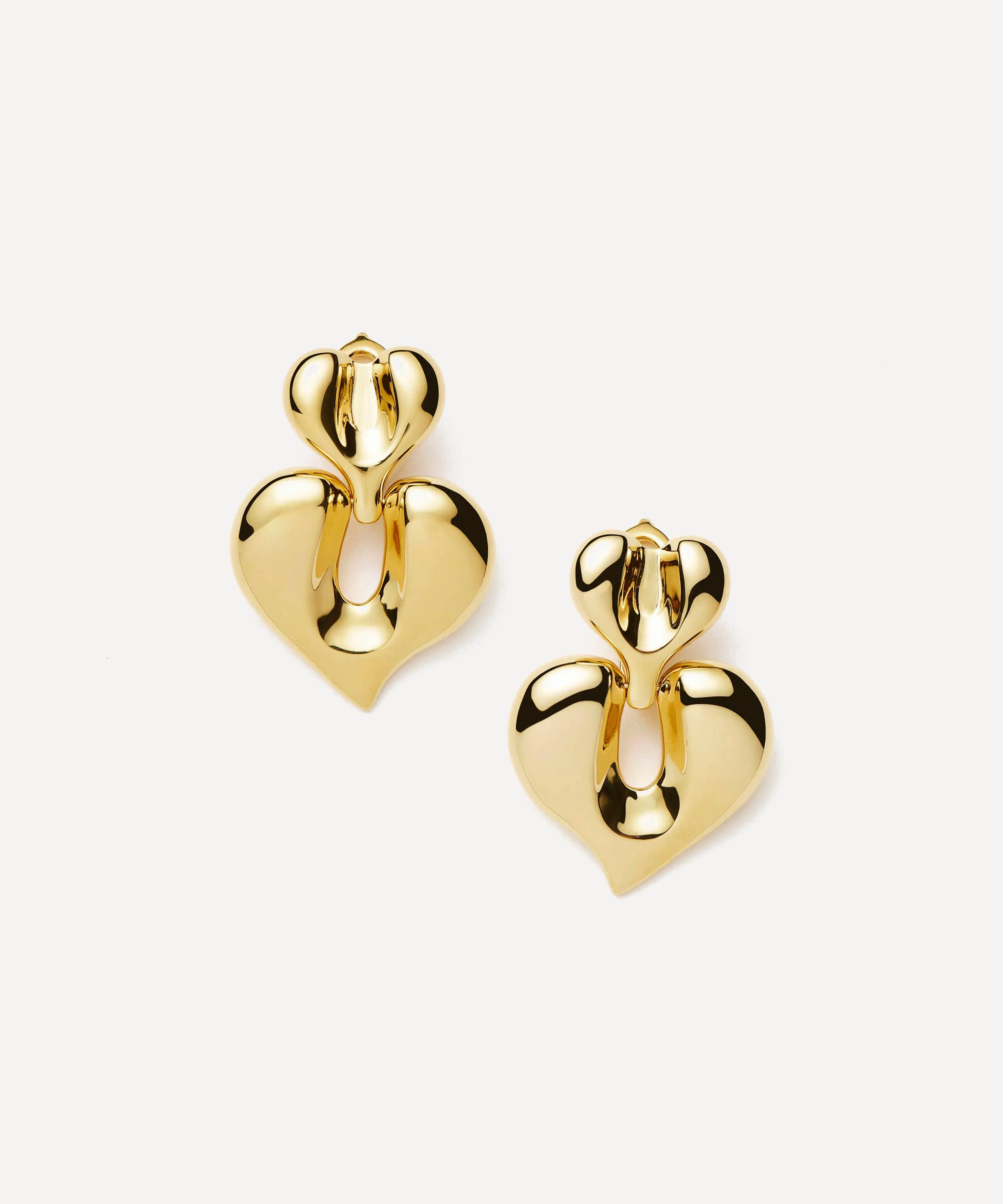 Missoma - 18ct Gold-Plated Molten Heart Statement Earrings
