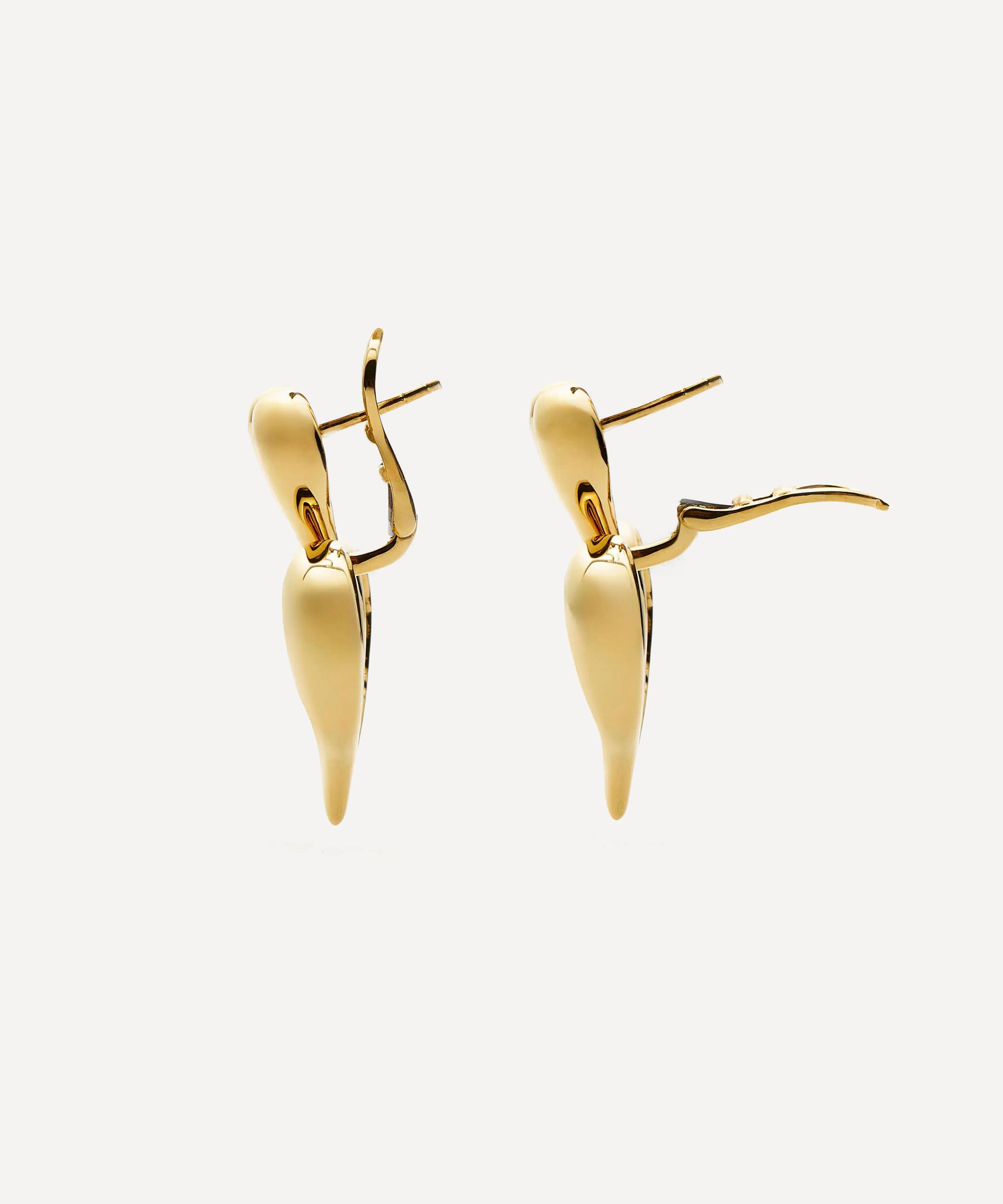 Missoma - 18ct Gold-Plated Molten Heart Statement Earrings image number 3