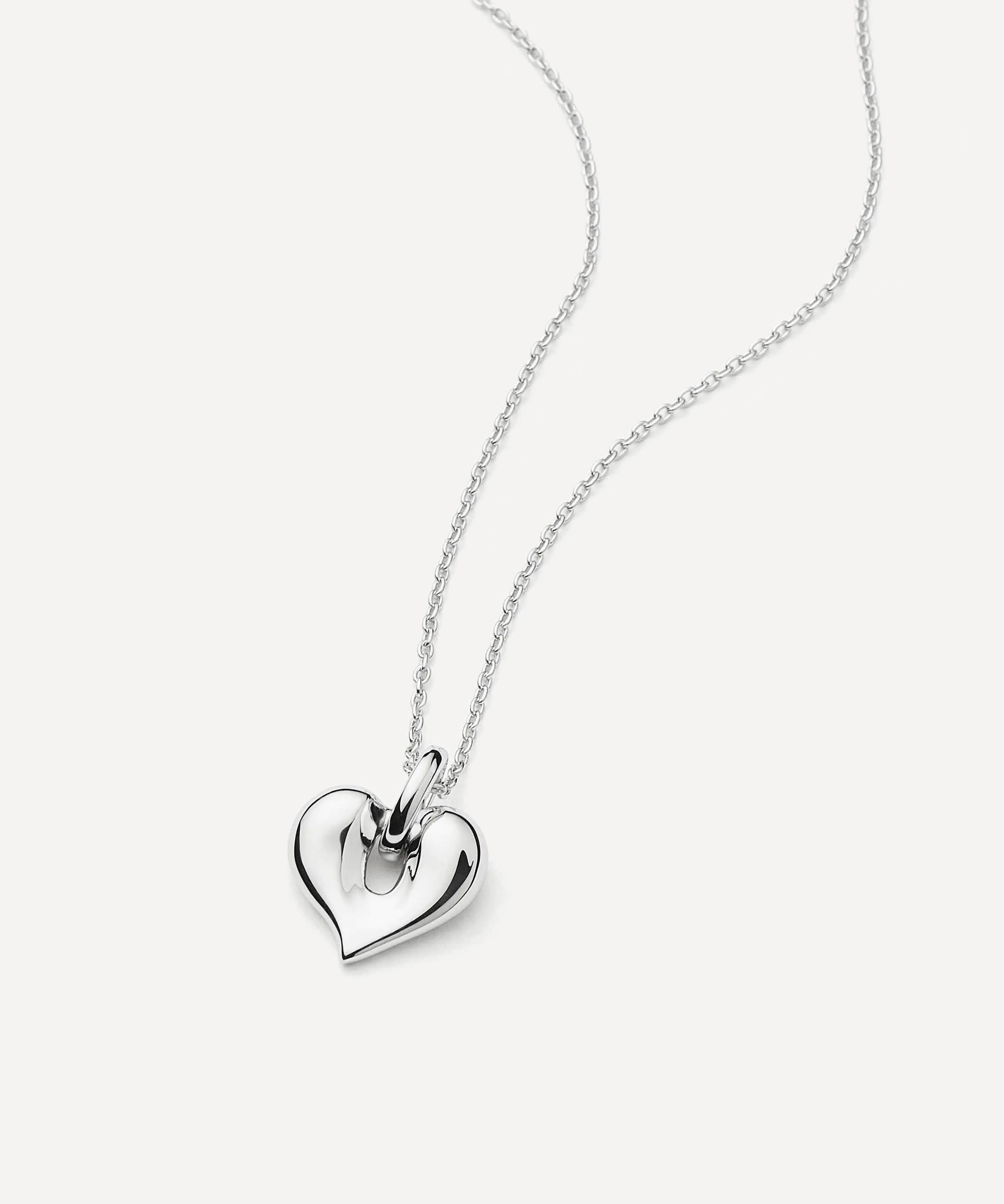 Missoma - Silver Molten Heart Pendant Necklace image number 2