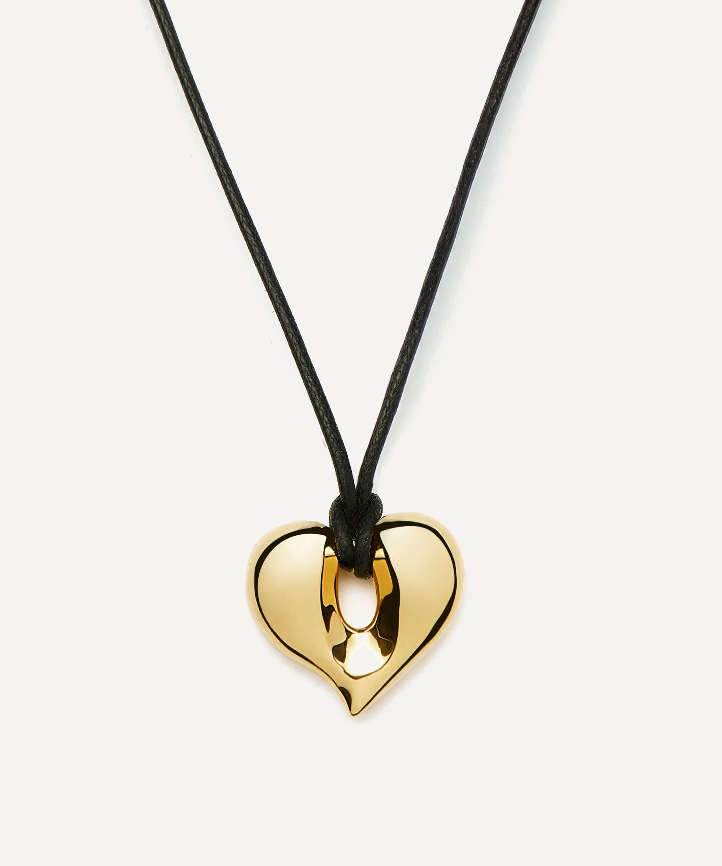 Missoma - 18ct Gold-Plated Molten Heart Pendant Cord Necklace