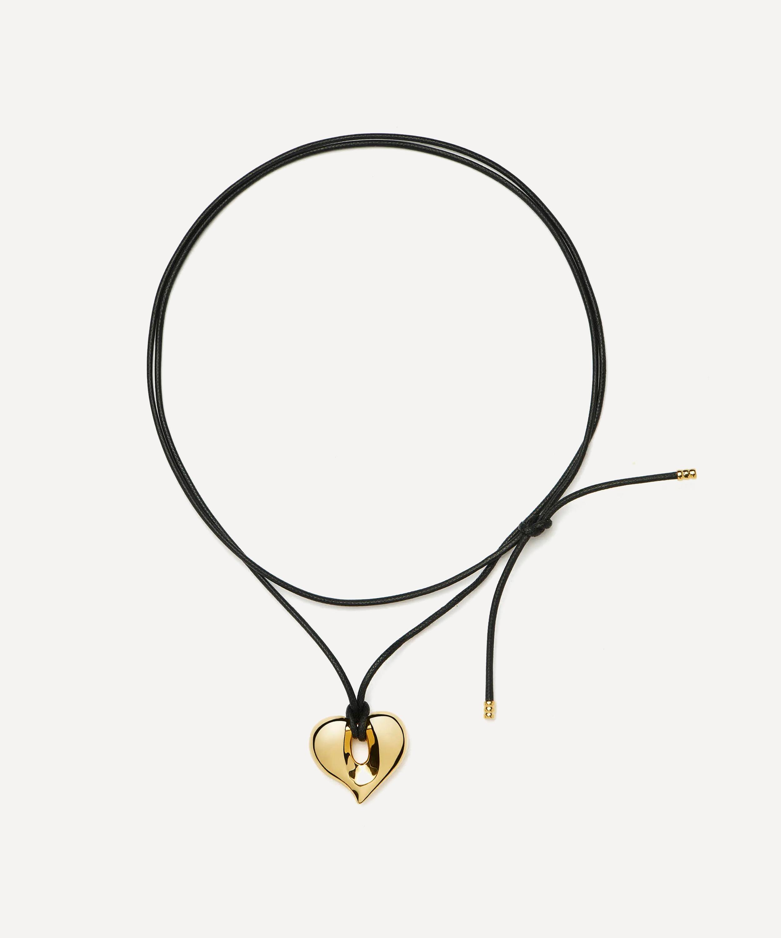 Missoma - 18ct Gold-Plated Molten Heart Pendant Cord Necklace image number 1