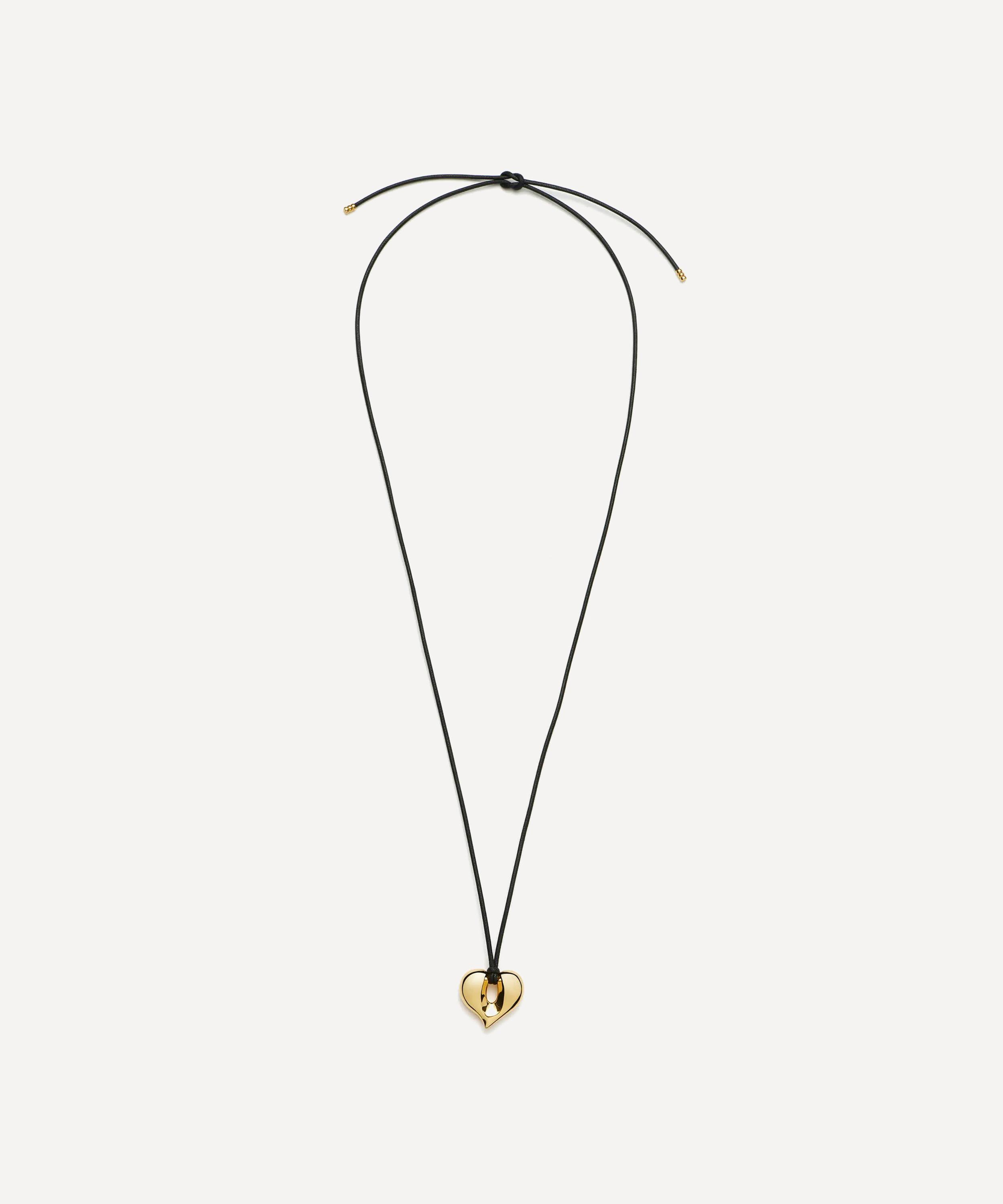 Missoma - 18ct Gold-Plated Molten Heart Pendant Cord Necklace image number 2
