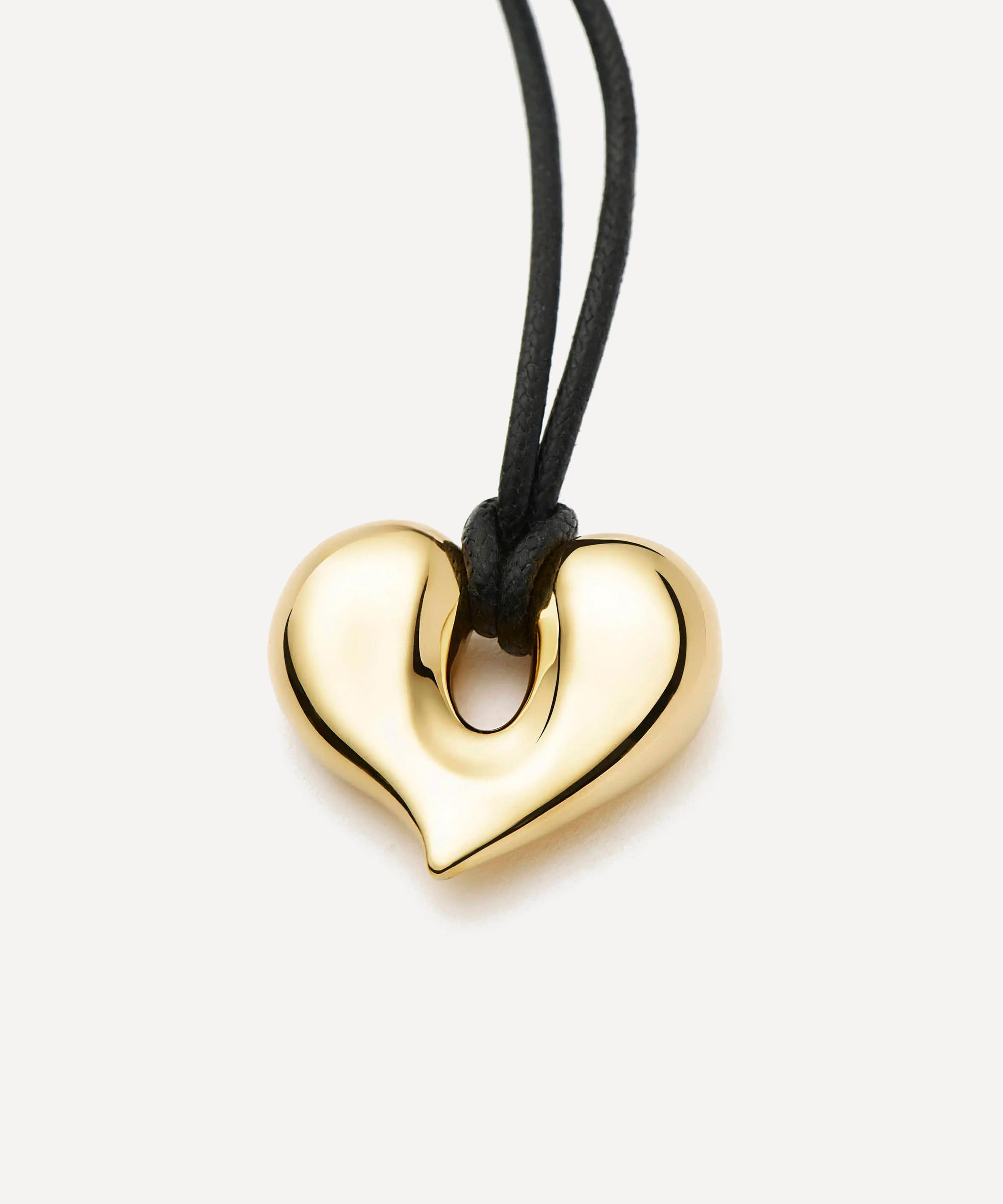 Missoma - 18ct Gold-Plated Molten Heart Pendant Cord Necklace image number 3