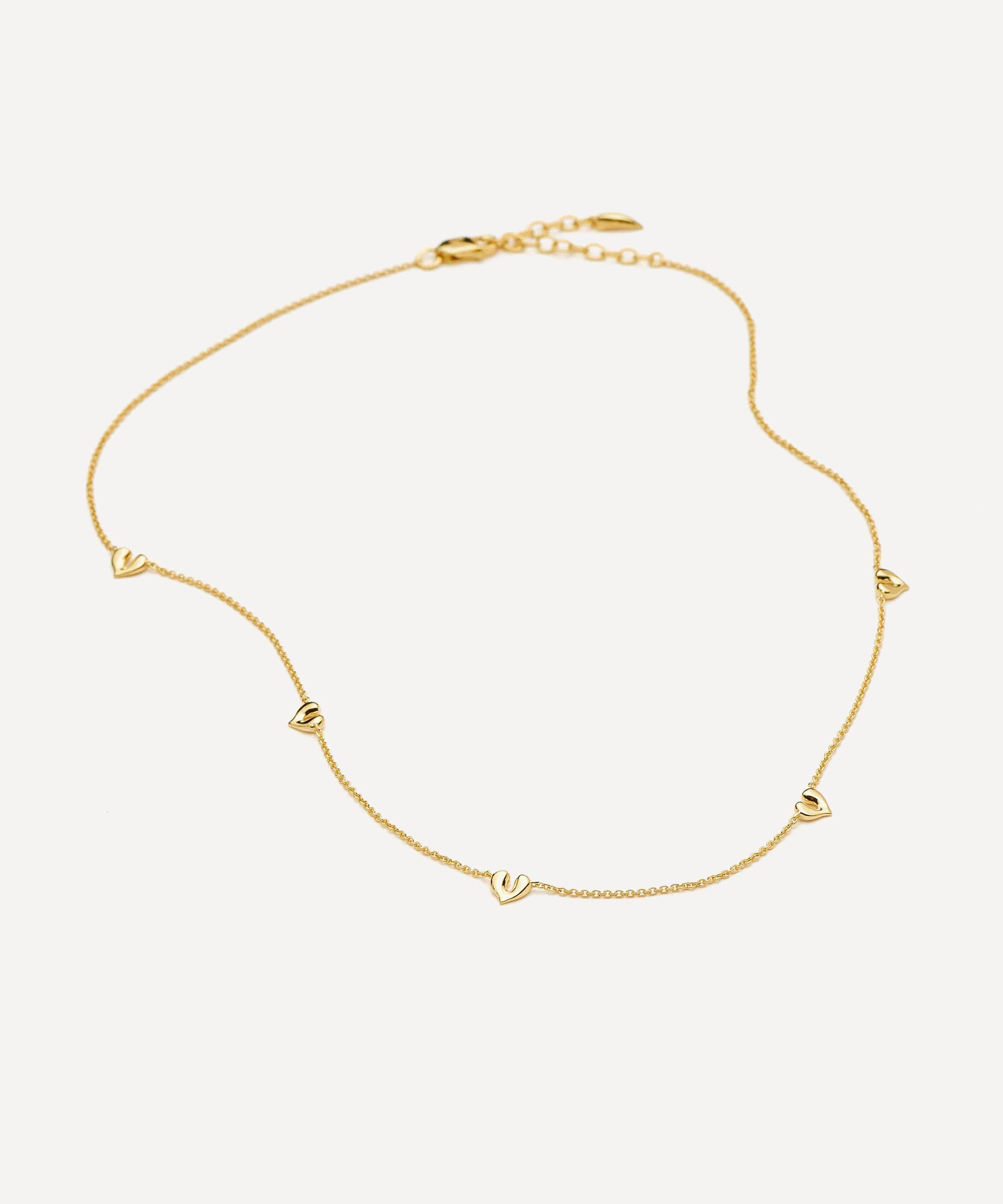 Missoma - 18ct Gold-Plated Vermeil Silver Molten Heart Mini Charm Choker image number 1
