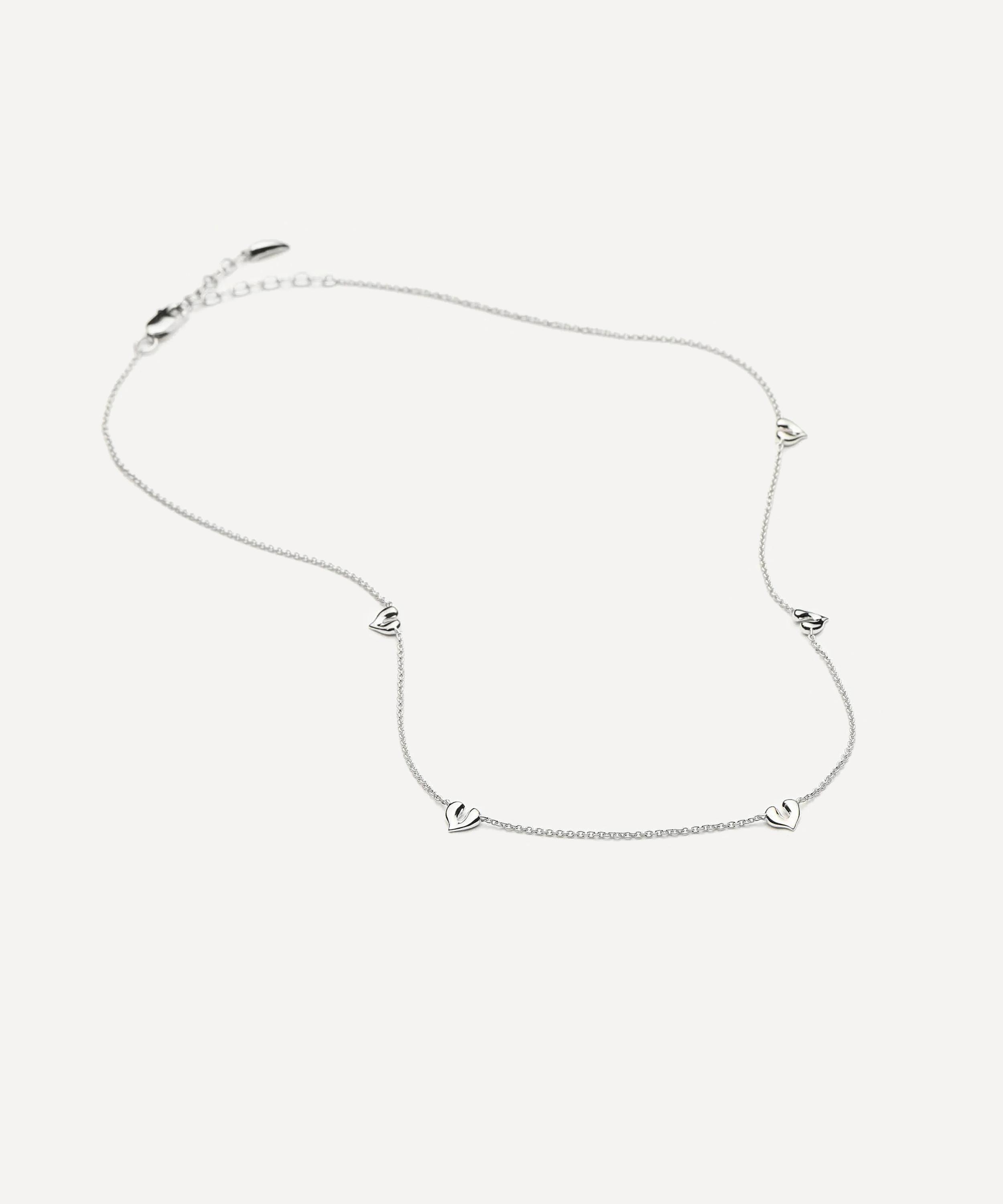 Missoma - Rhodium-Plated Molten Heart Mini Charm Choker image number 1