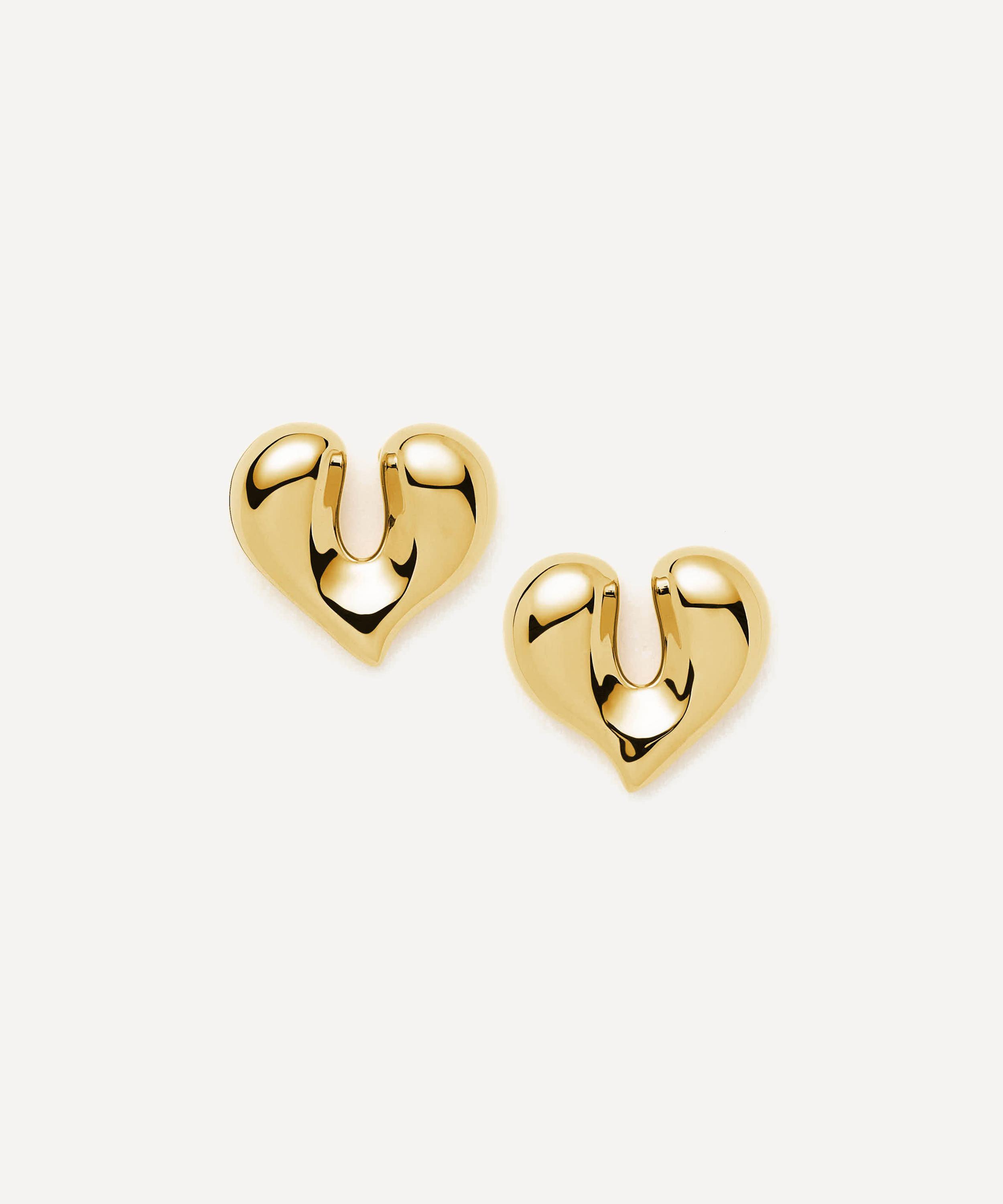 Missoma - 18ct Gold-Plated Molten Heart Stud Earrings