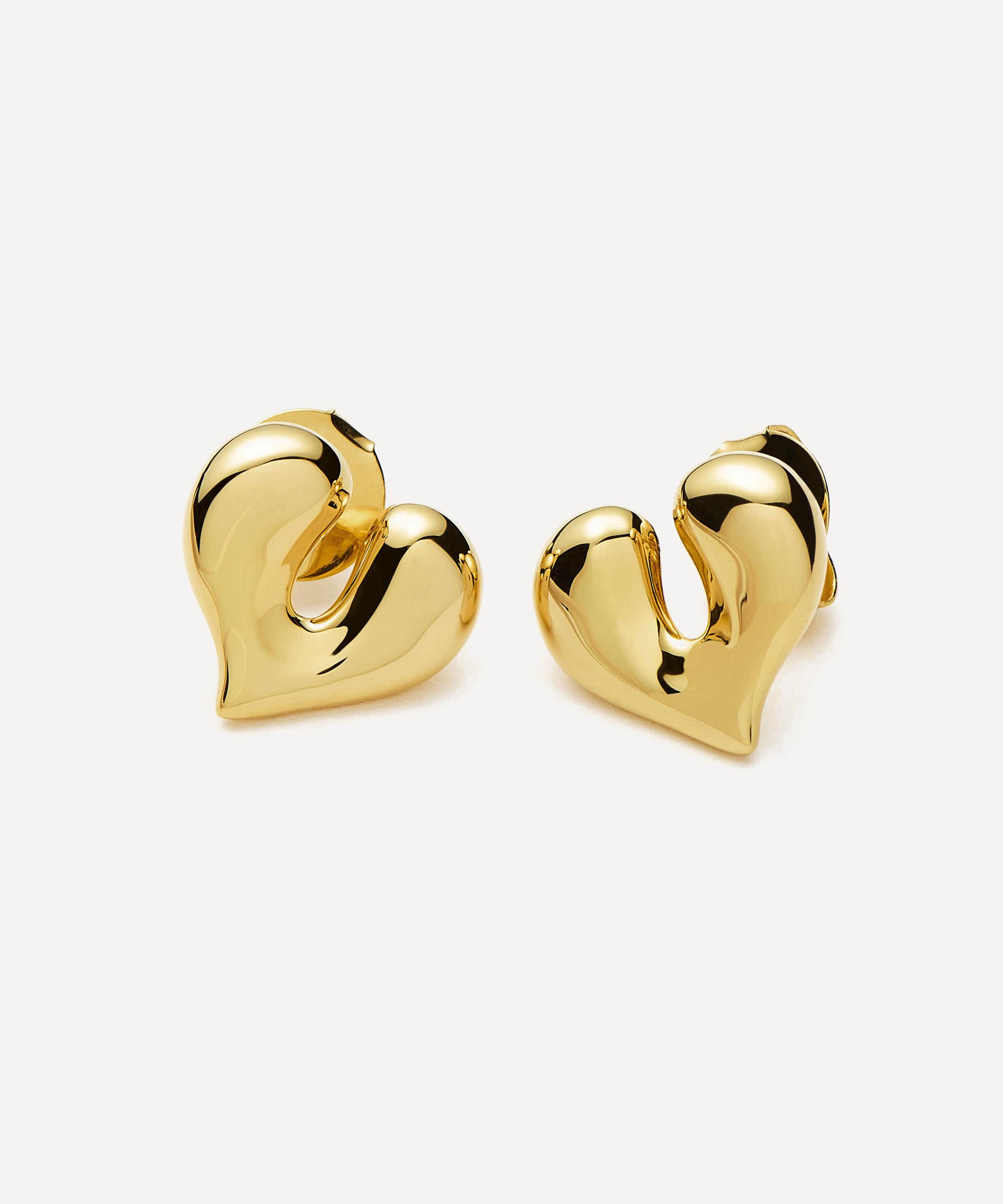 Missoma - 18ct Gold-Plated Molten Heart Stud Earrings image number 1