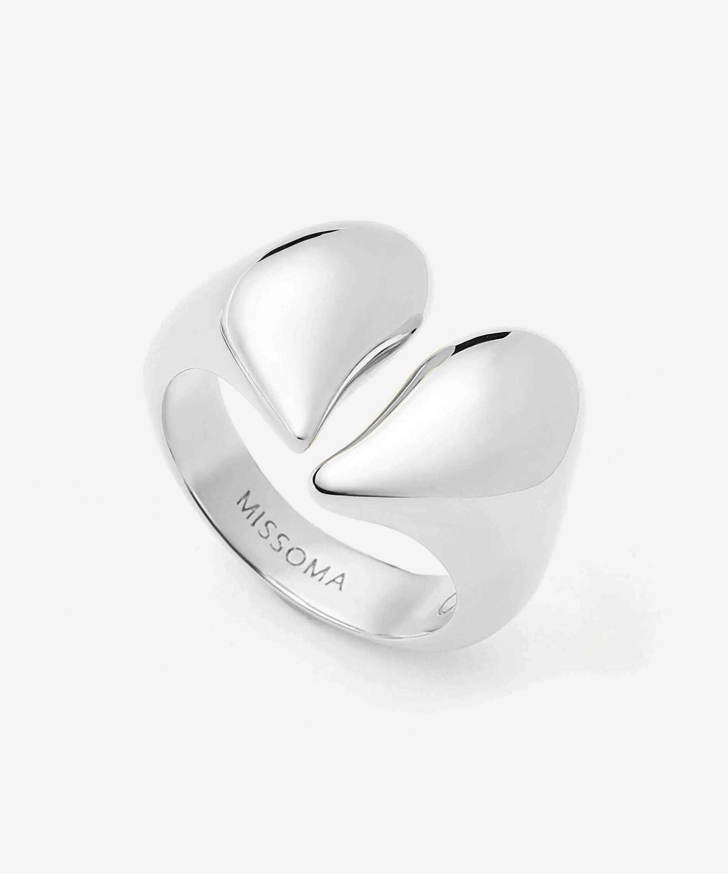 Missoma - Rhodium-Plated Molten Heartbreaker Statement Ring