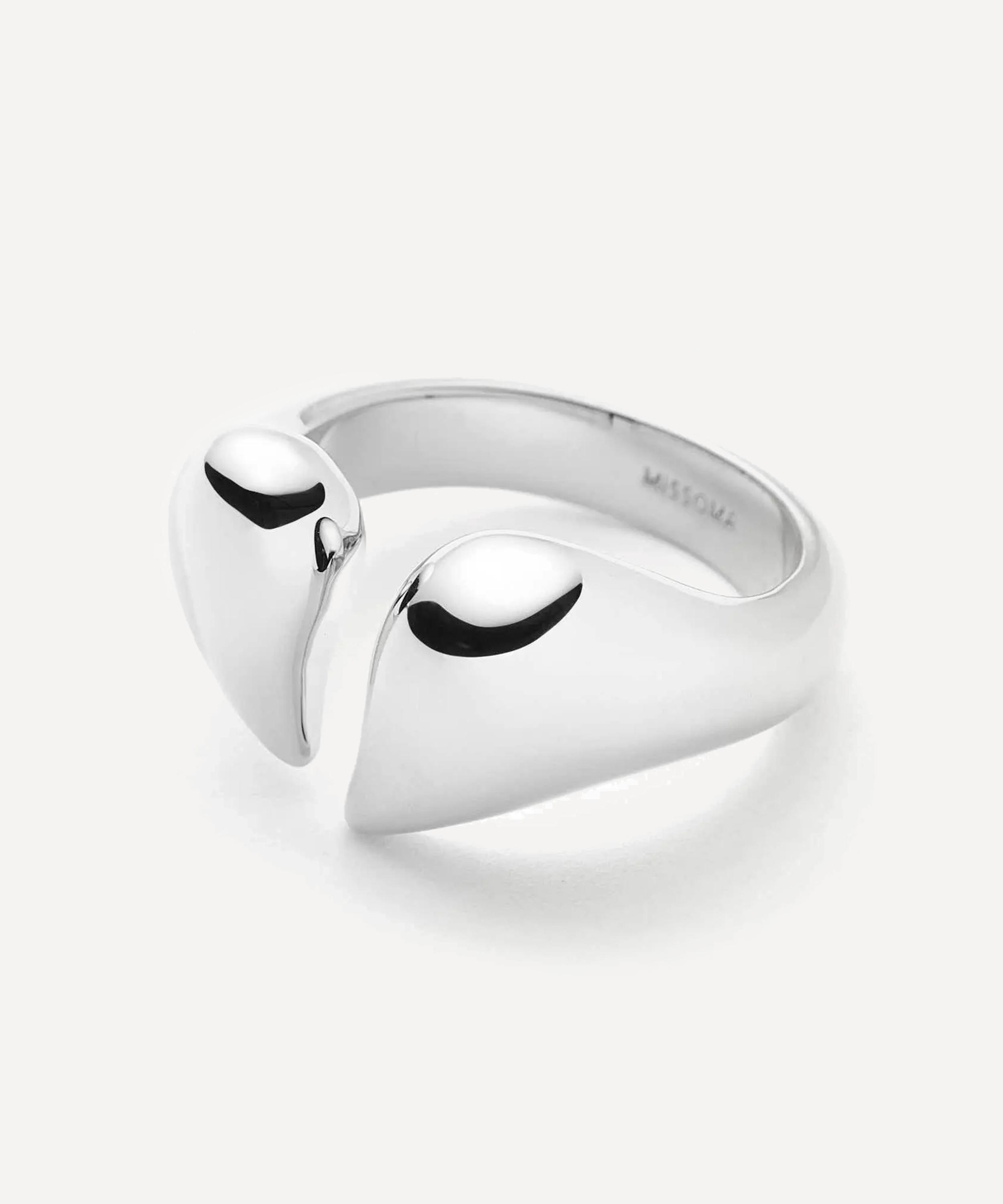 Missoma - Rhodium-Plated Molten Heartbreaker Statement Ring image number 1