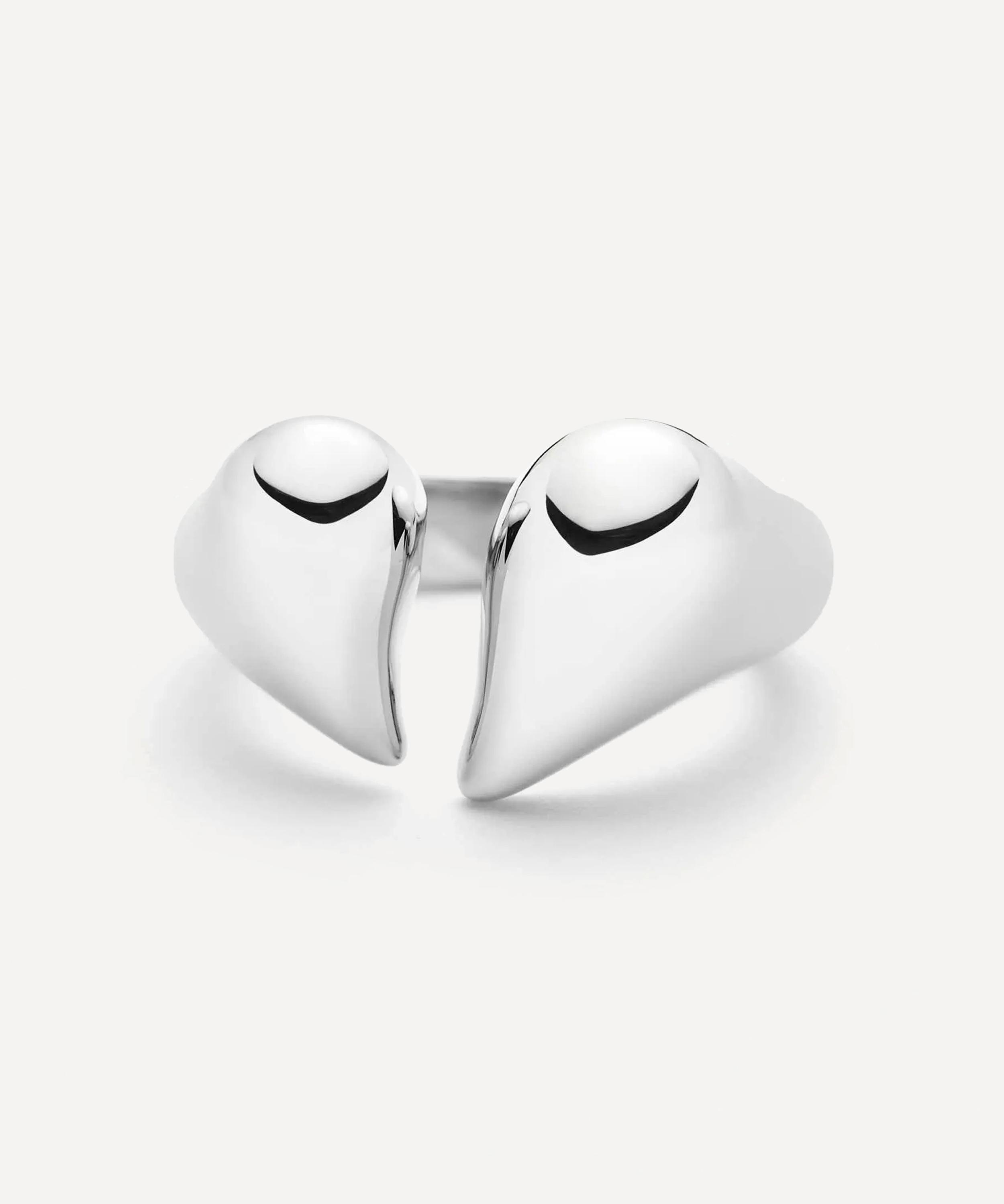 Missoma - Rhodium-Plated Molten Heartbreaker Statement Ring image number 2