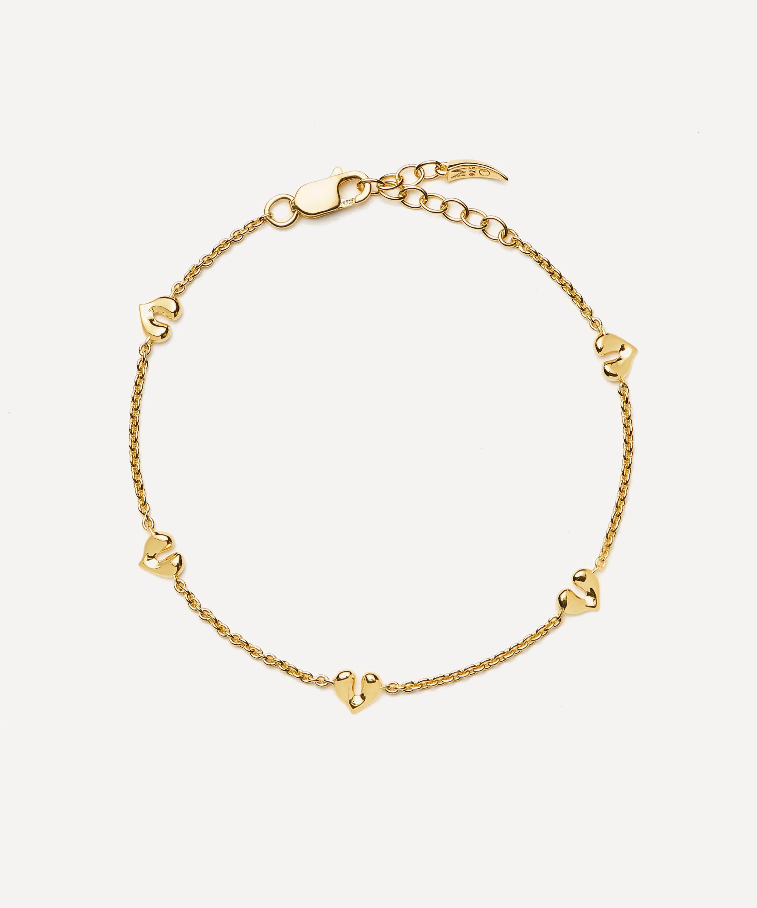 Missoma - 18ct Gold-Plated Vermeil Silver Molten Heart Mini Charm Bracelet image number 0