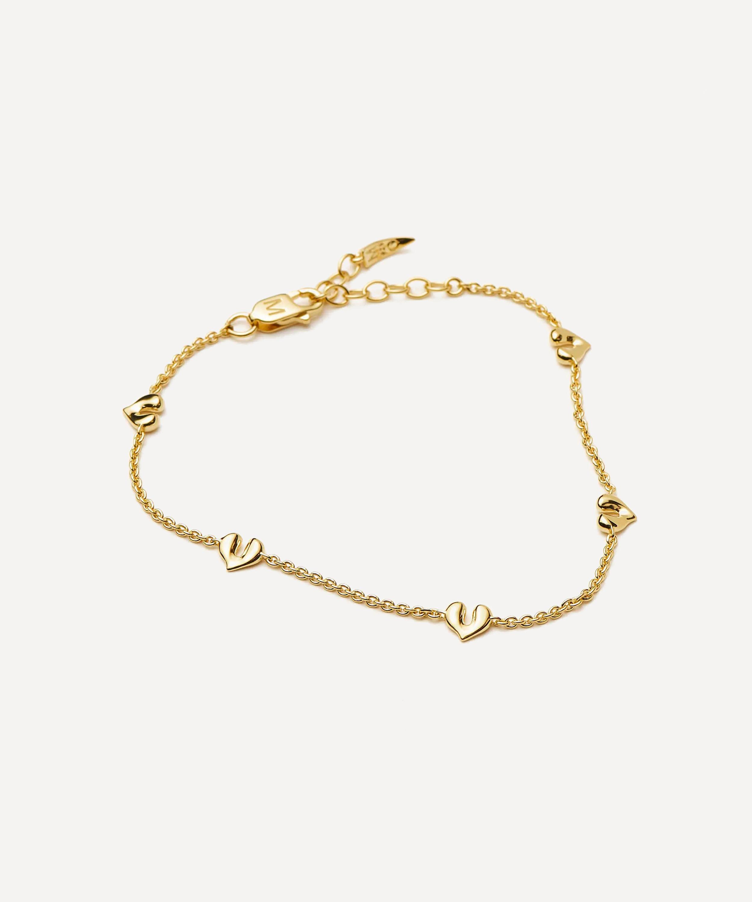 Missoma - 18ct Gold-Plated Vermeil Silver Molten Heart Mini Charm Bracelet image number 1