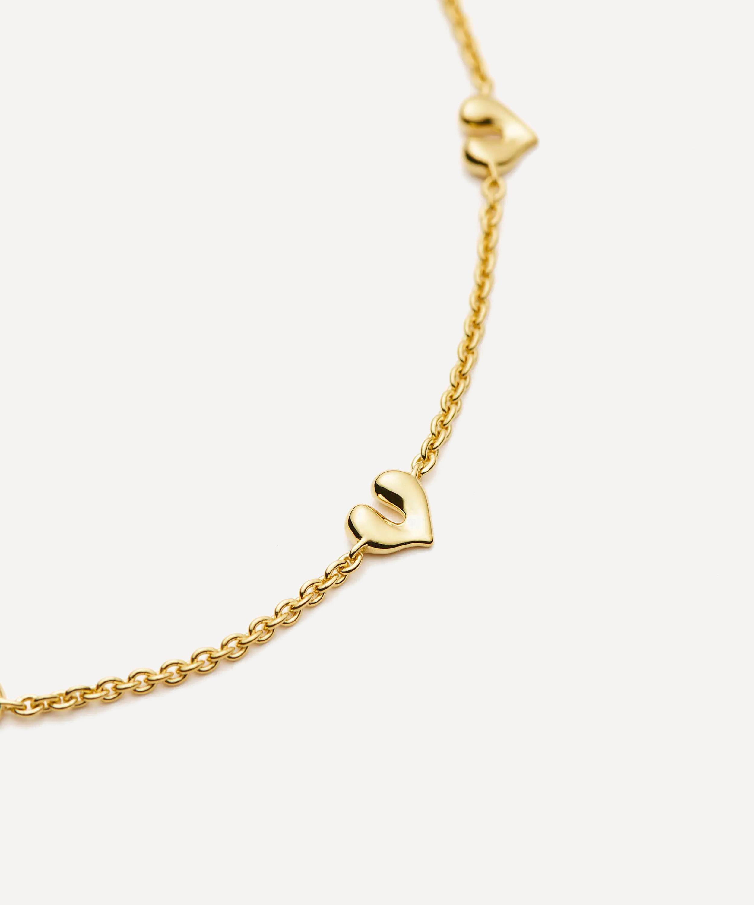 Missoma - 18ct Gold-Plated Vermeil Silver Molten Heart Mini Charm Bracelet image number 2