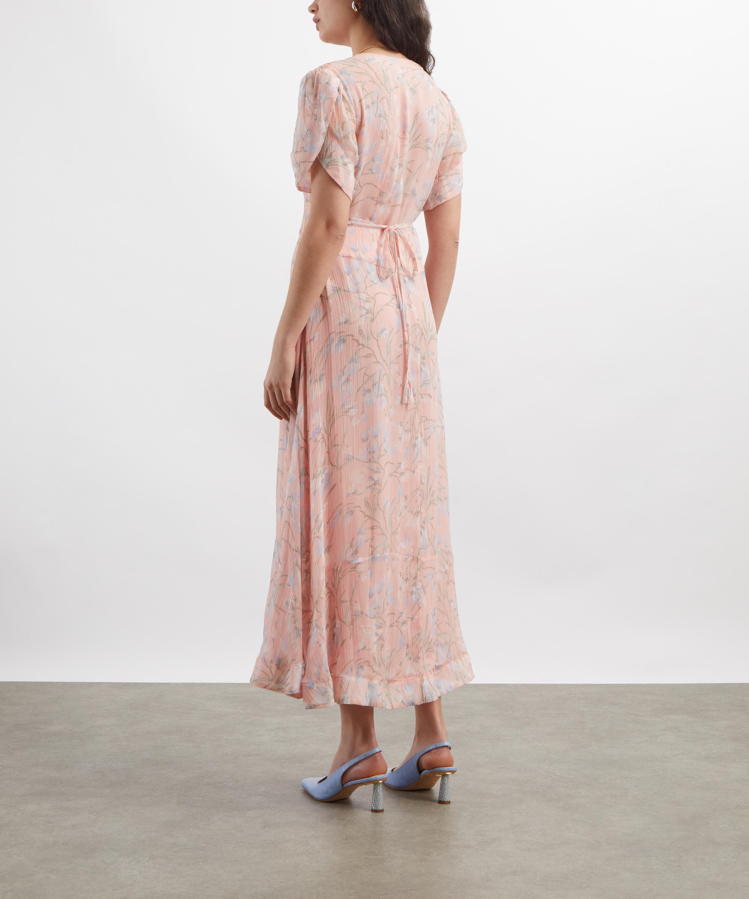 RIXO - Novara Watercolour Floral Pink Midi Dress image number 3