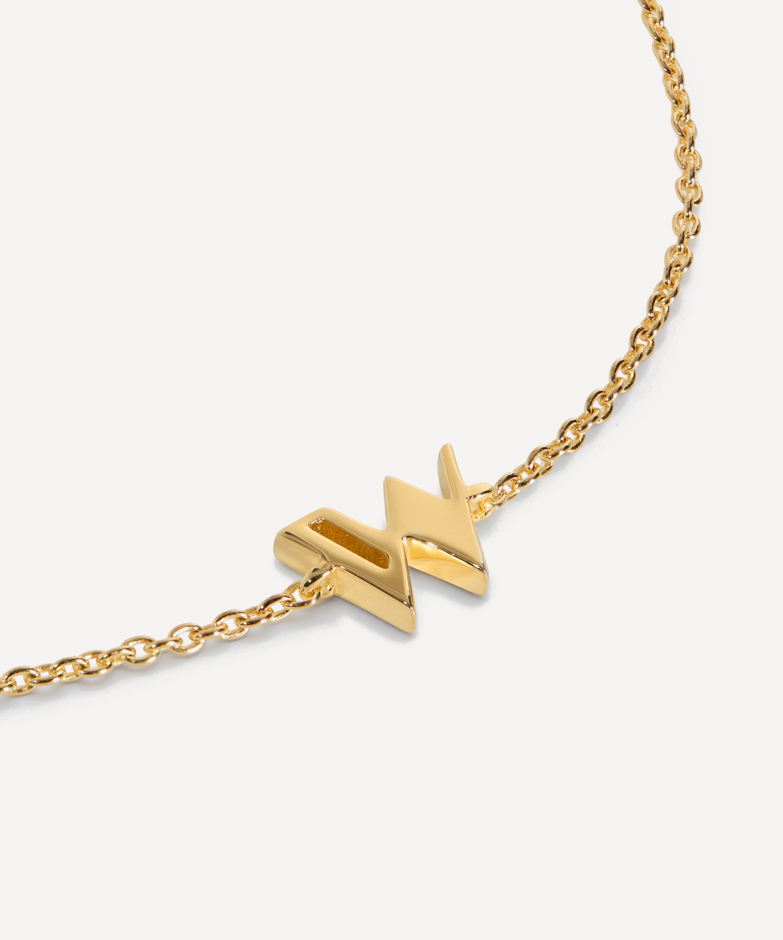 Monica Vinader - 18ct Gold-Plated Vermeil Silver Initial W Chain Bracelet image number 1