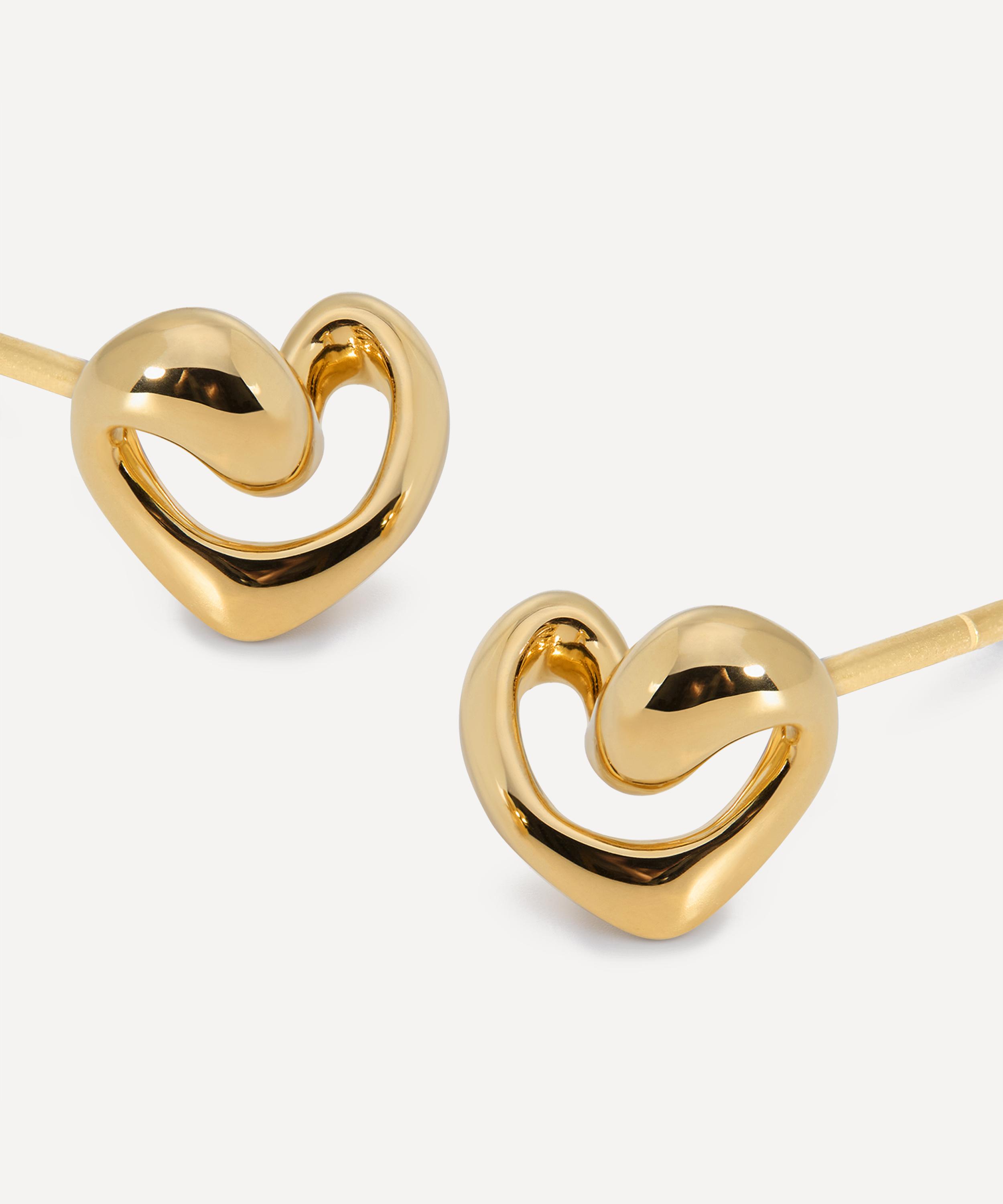 Monica Vinader - 18ct Gold-Plated Vermeil Silver Infinity Heart Small Stud Earrings image number 2