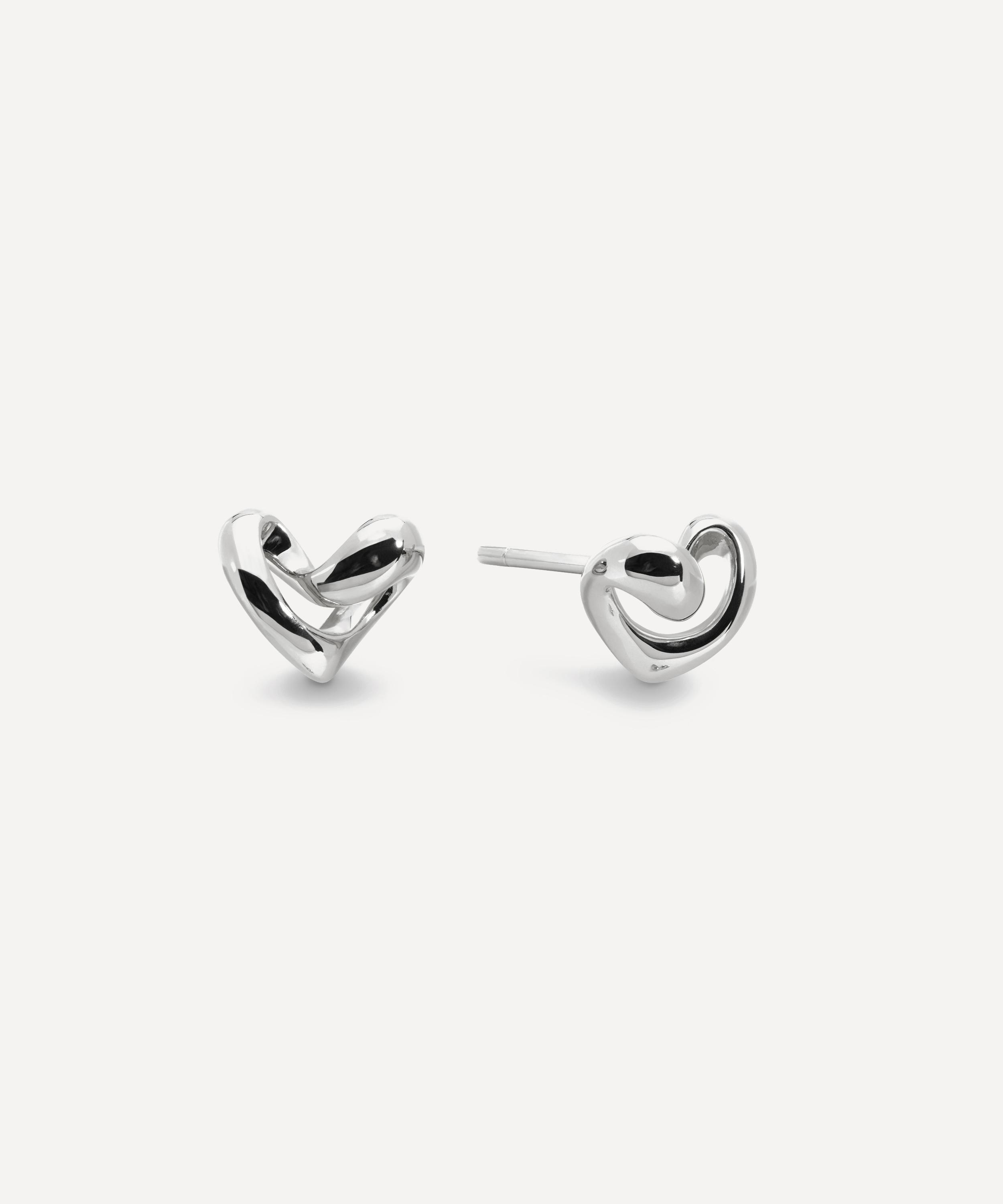 Monica Vinader - Sterling Silver Infinity Heart Small Stud Earrings