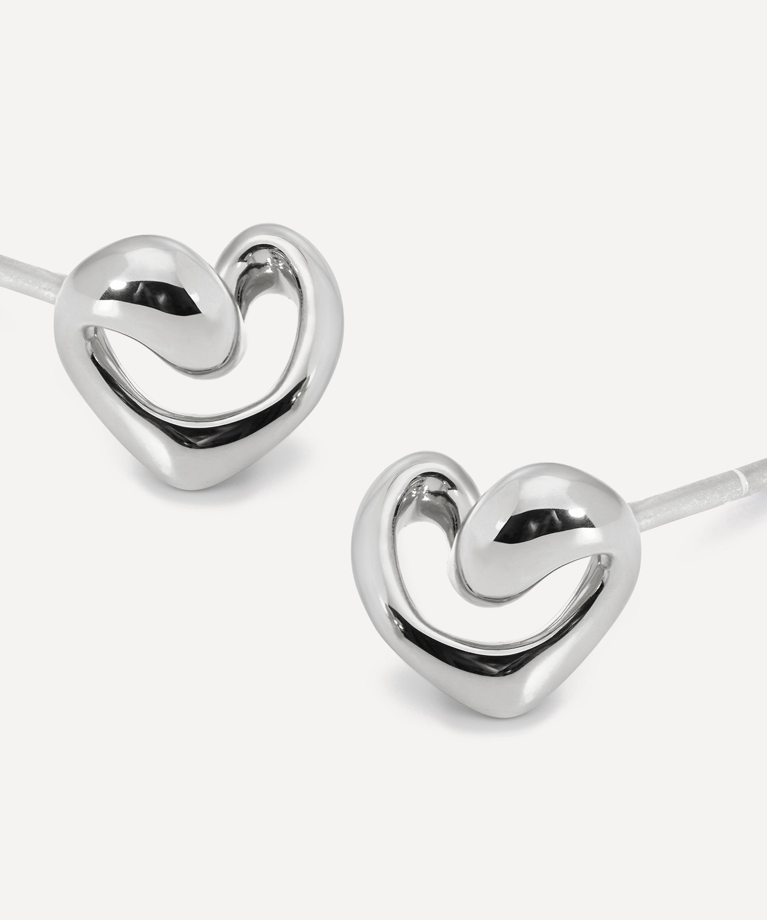 Monica Vinader - Sterling Silver Infinity Heart Small Stud Earrings image number 2