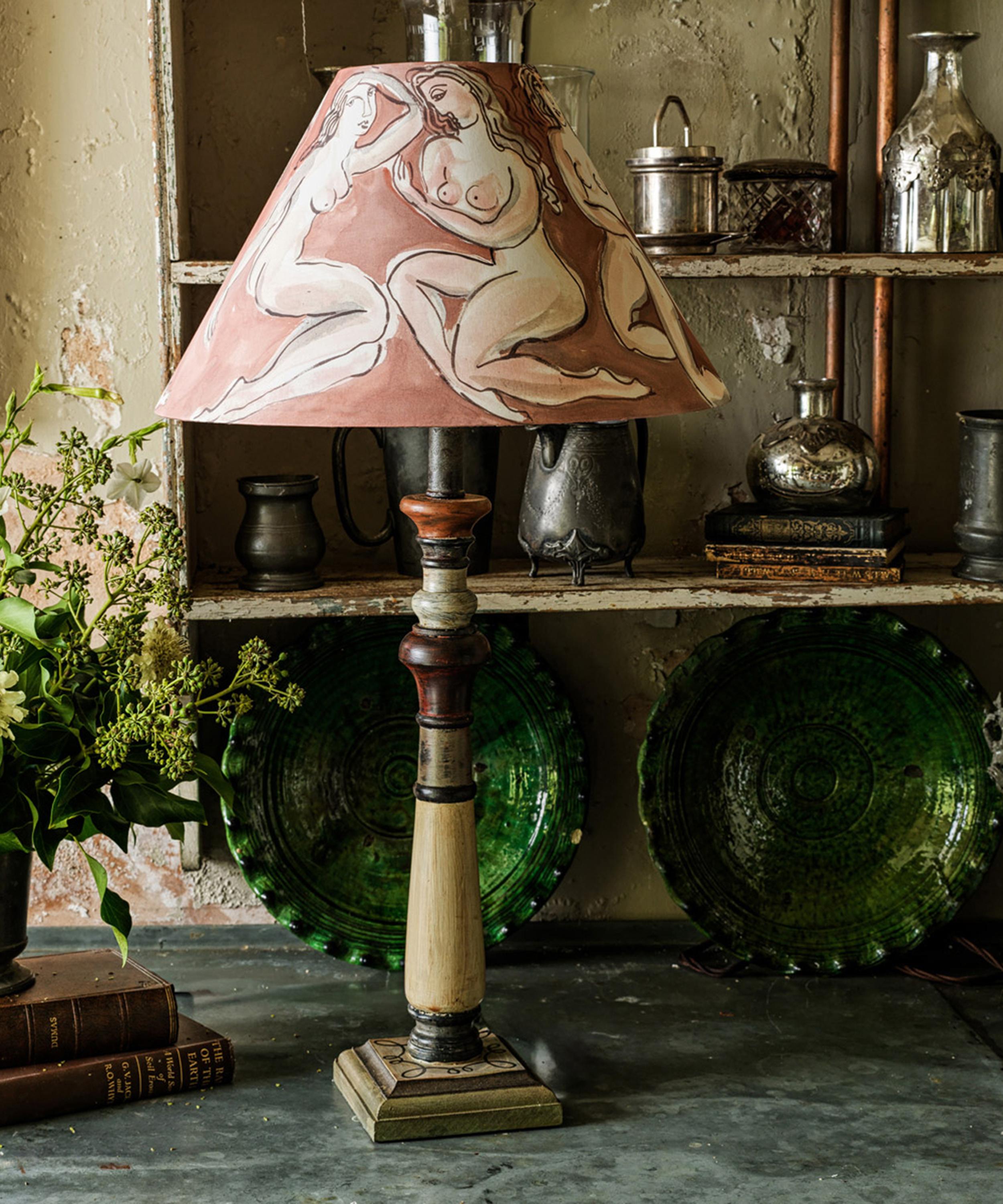 Bloomsbury Revisited - Clay Nudes Lampshade on Medium Base image number 1