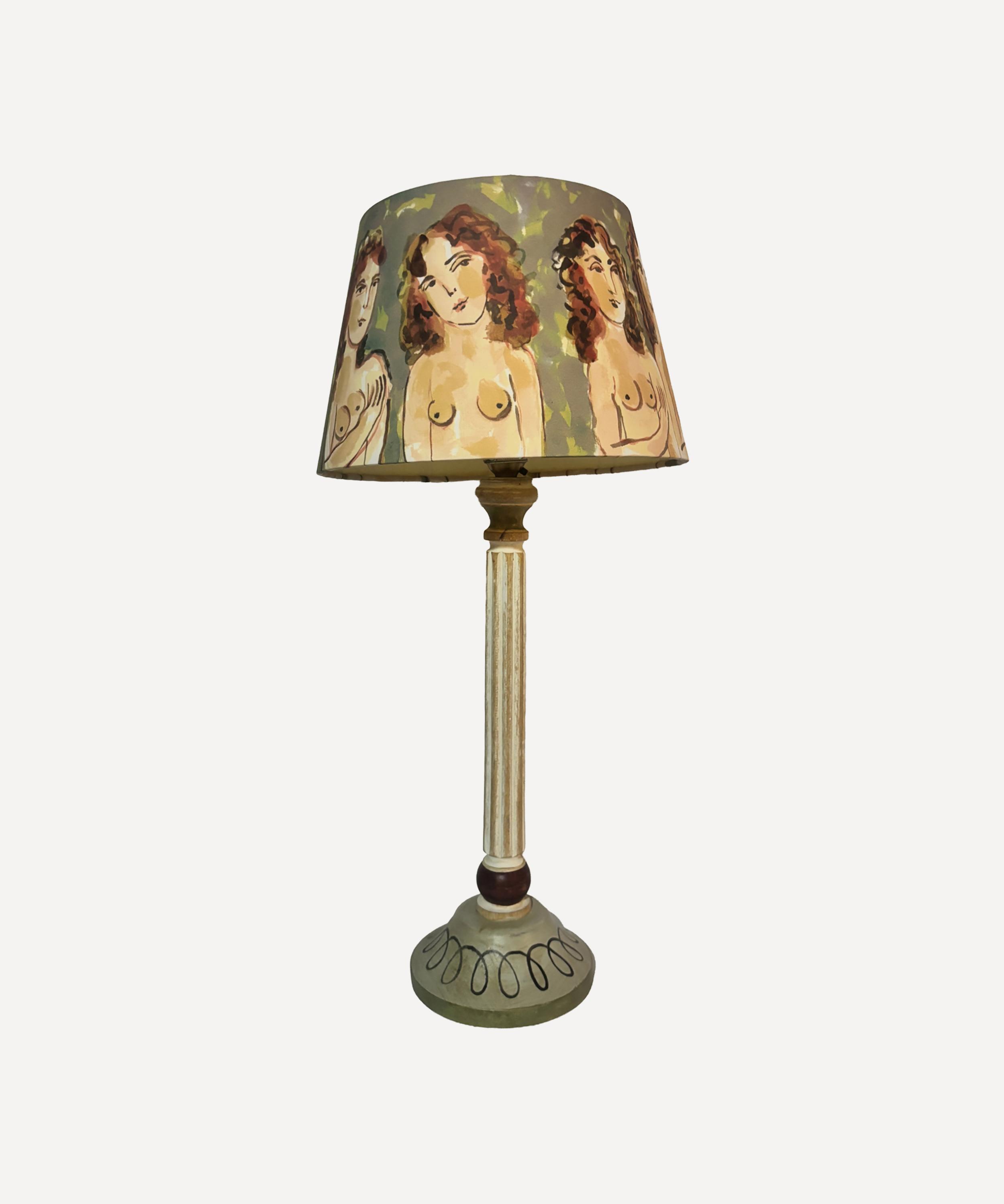 Bloomsbury Revisited - Violet Lampshade on Medium Base