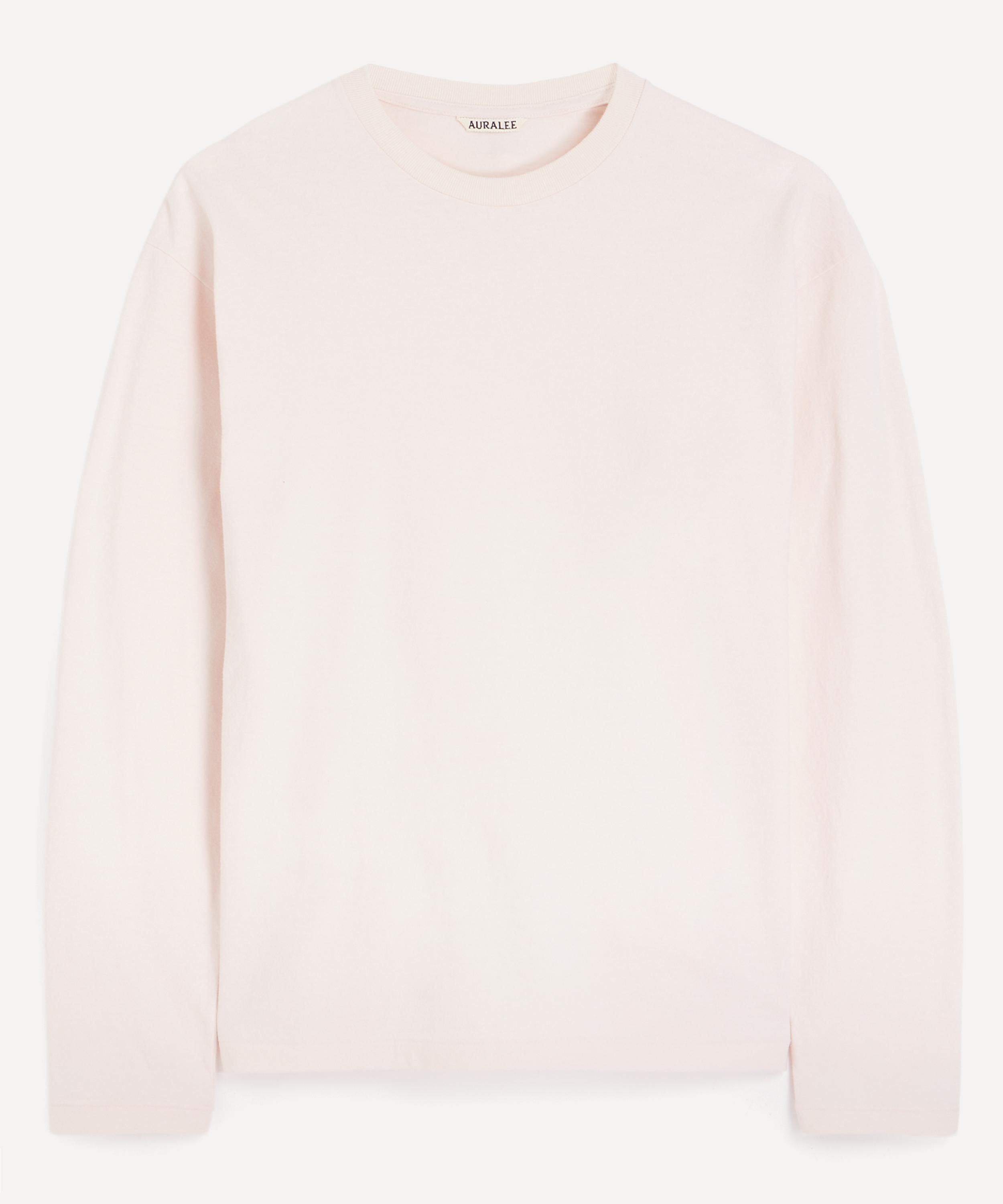 Auralee - Pale Pink Brushed Cotton Long-Sleeve T-Shirt