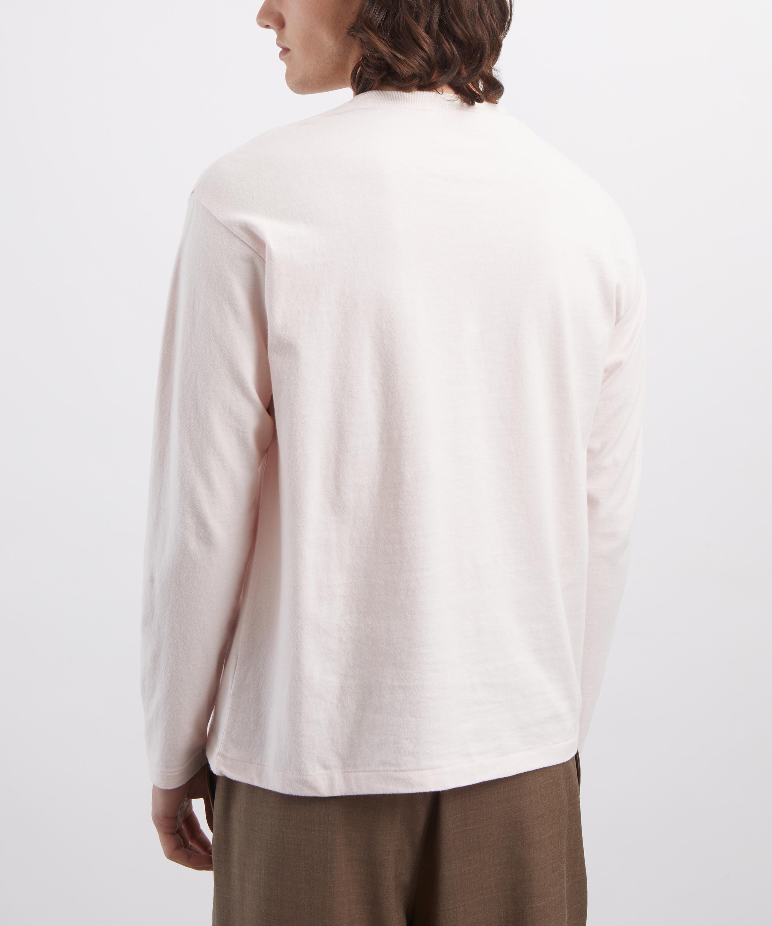 Auralee - Pale Pink Brushed Cotton Long-Sleeve T-Shirt image number 3