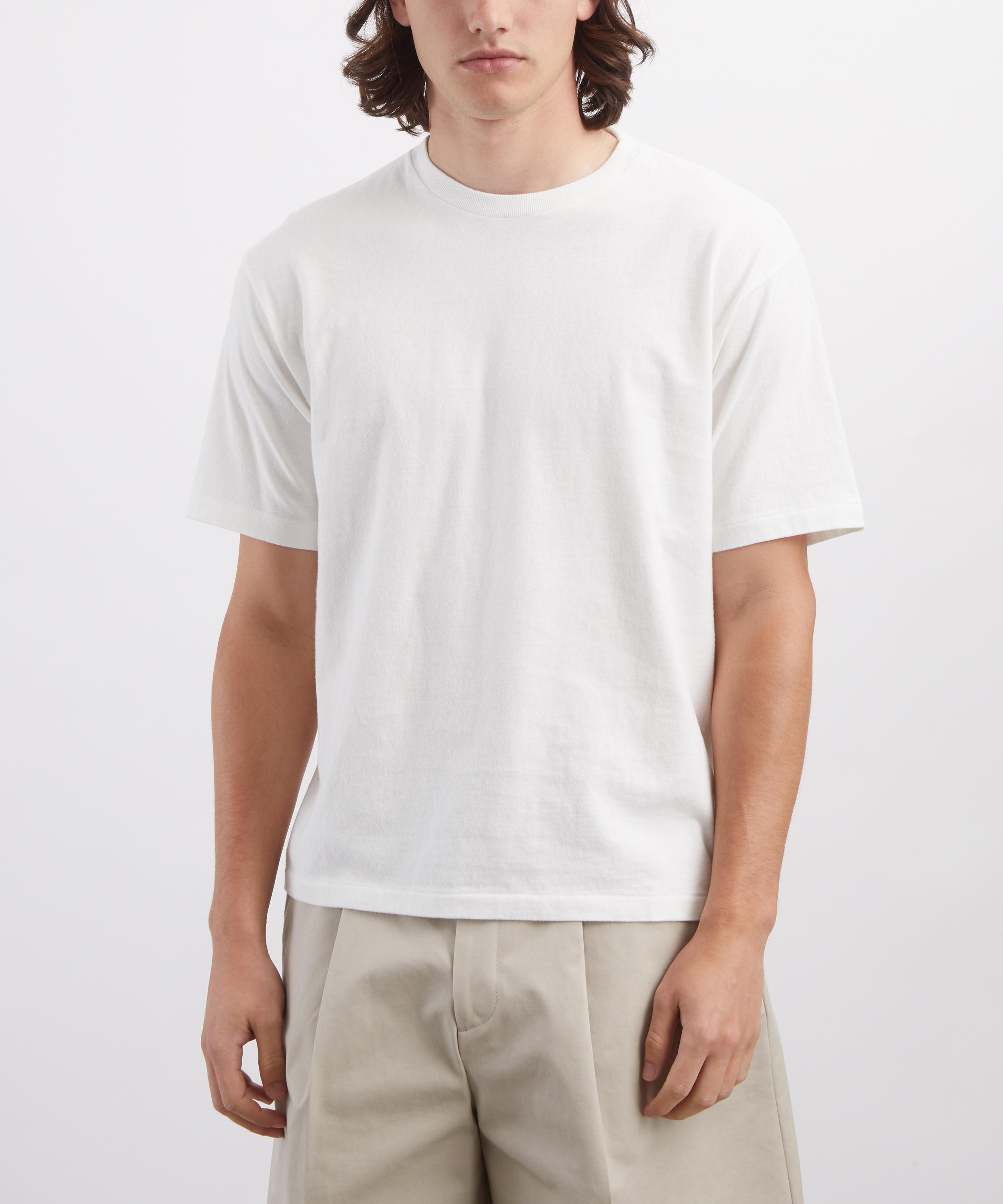 Auralee - White Brushed Cotton Short-Sleeve T-Shirt image number 2
