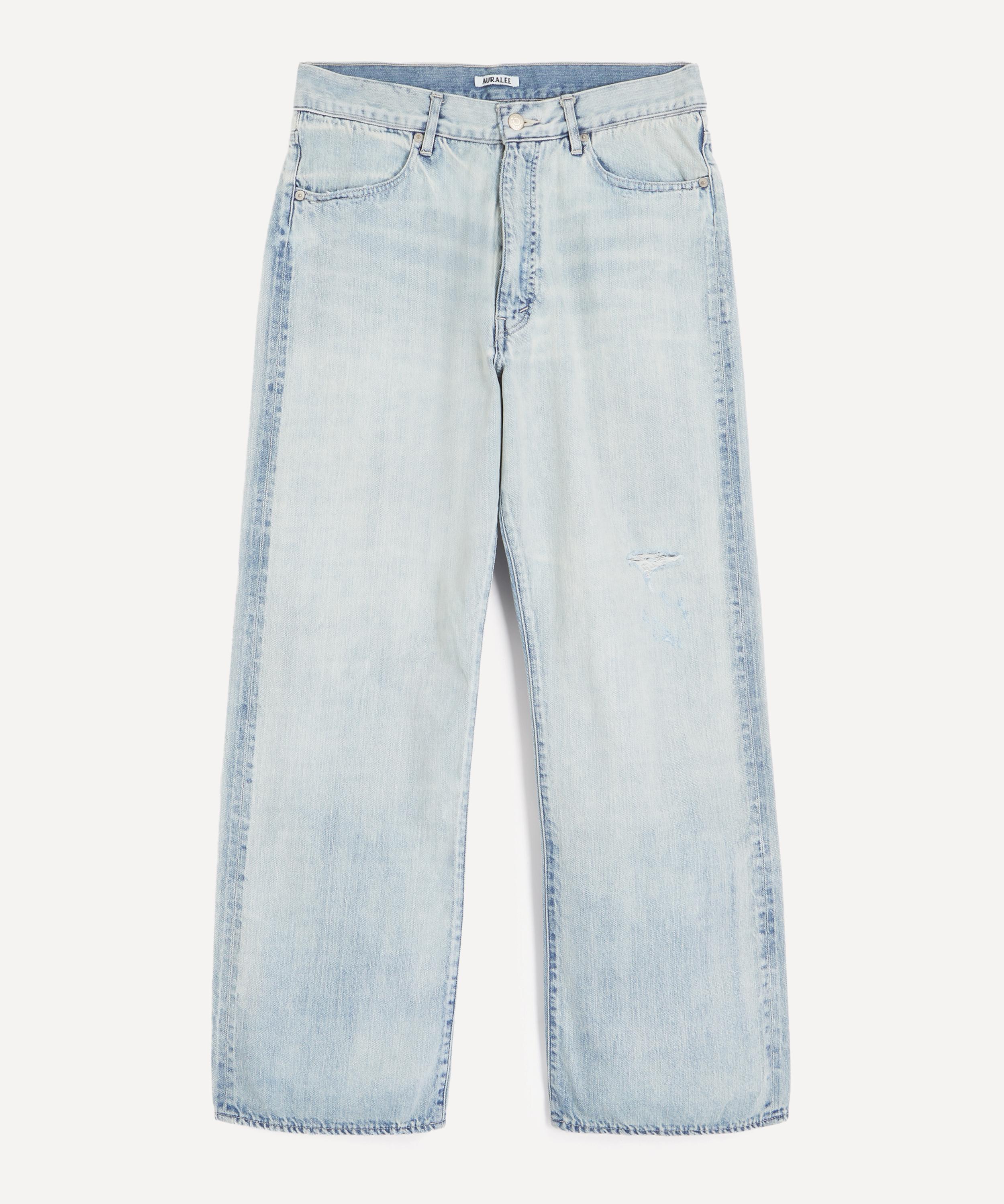 Auralee - Faded Selvedge Light Denim Wide Jeans