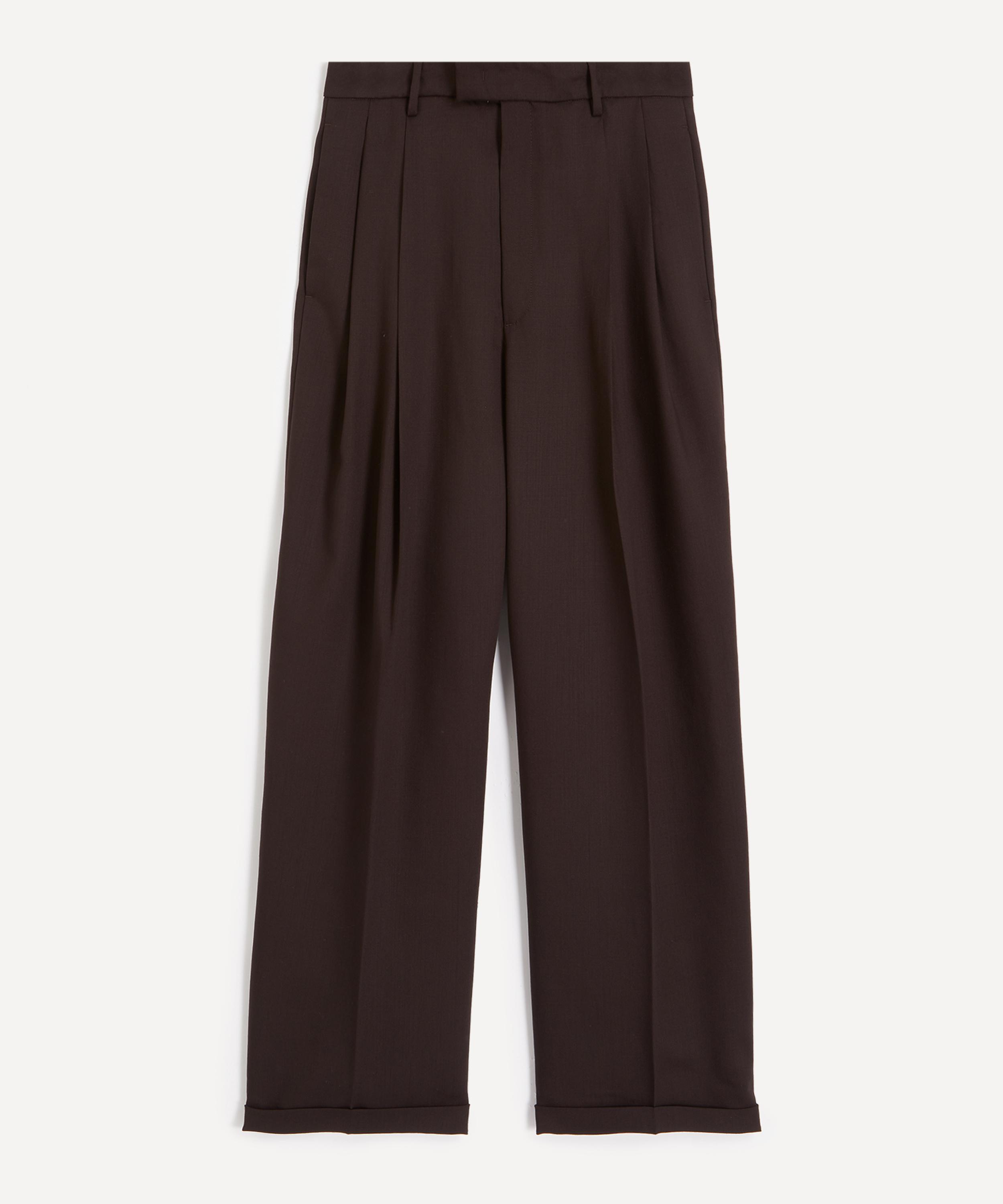 Barena - Braghier Brown Wool Wide-Fit Trousers image number 0