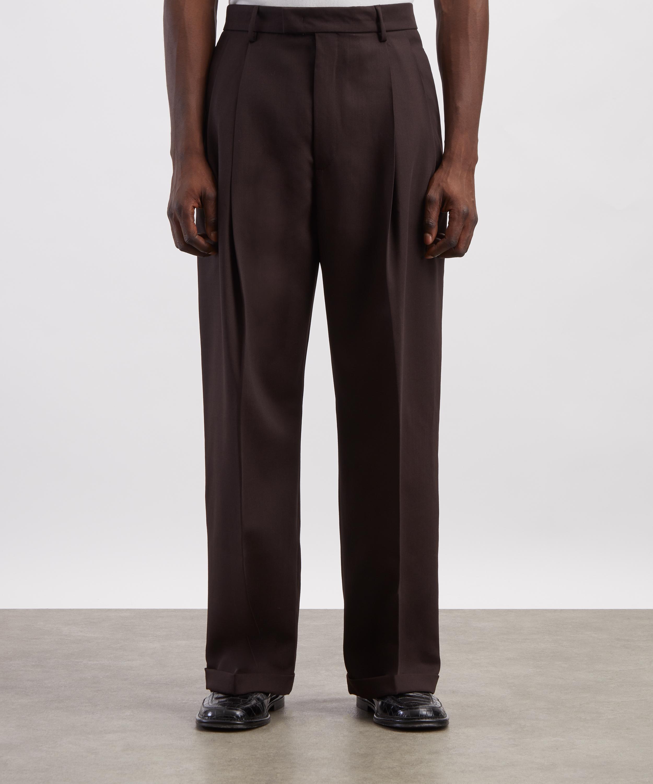 Barena - Braghier Brown Wool Wide-Fit Trousers image number 2