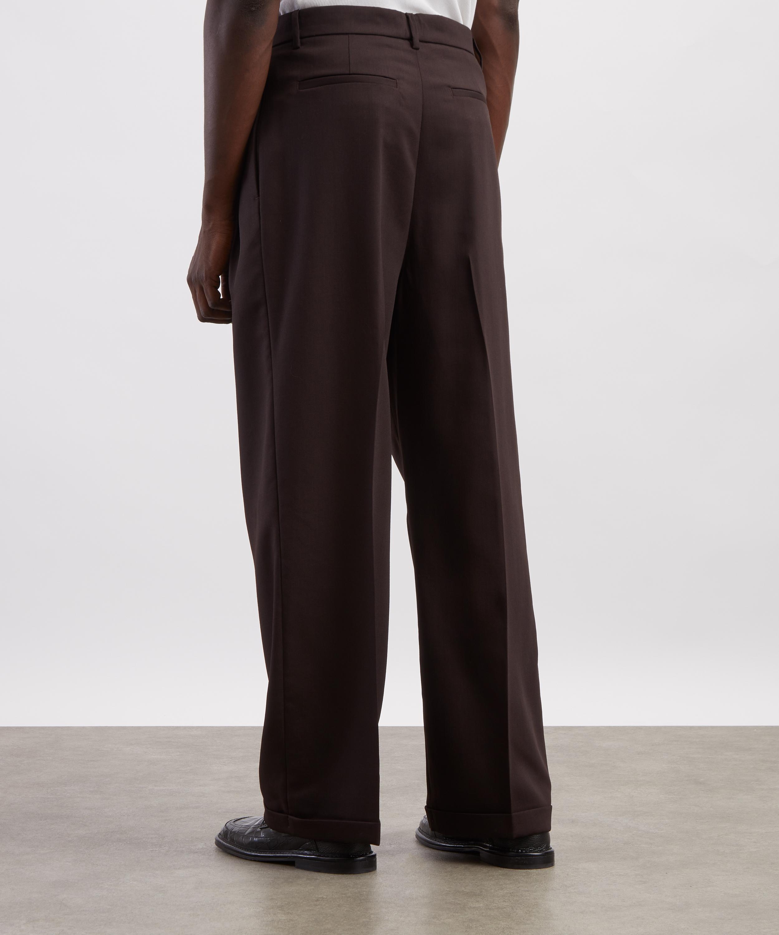 Barena - Braghier Brown Wool Wide-Fit Trousers image number 3