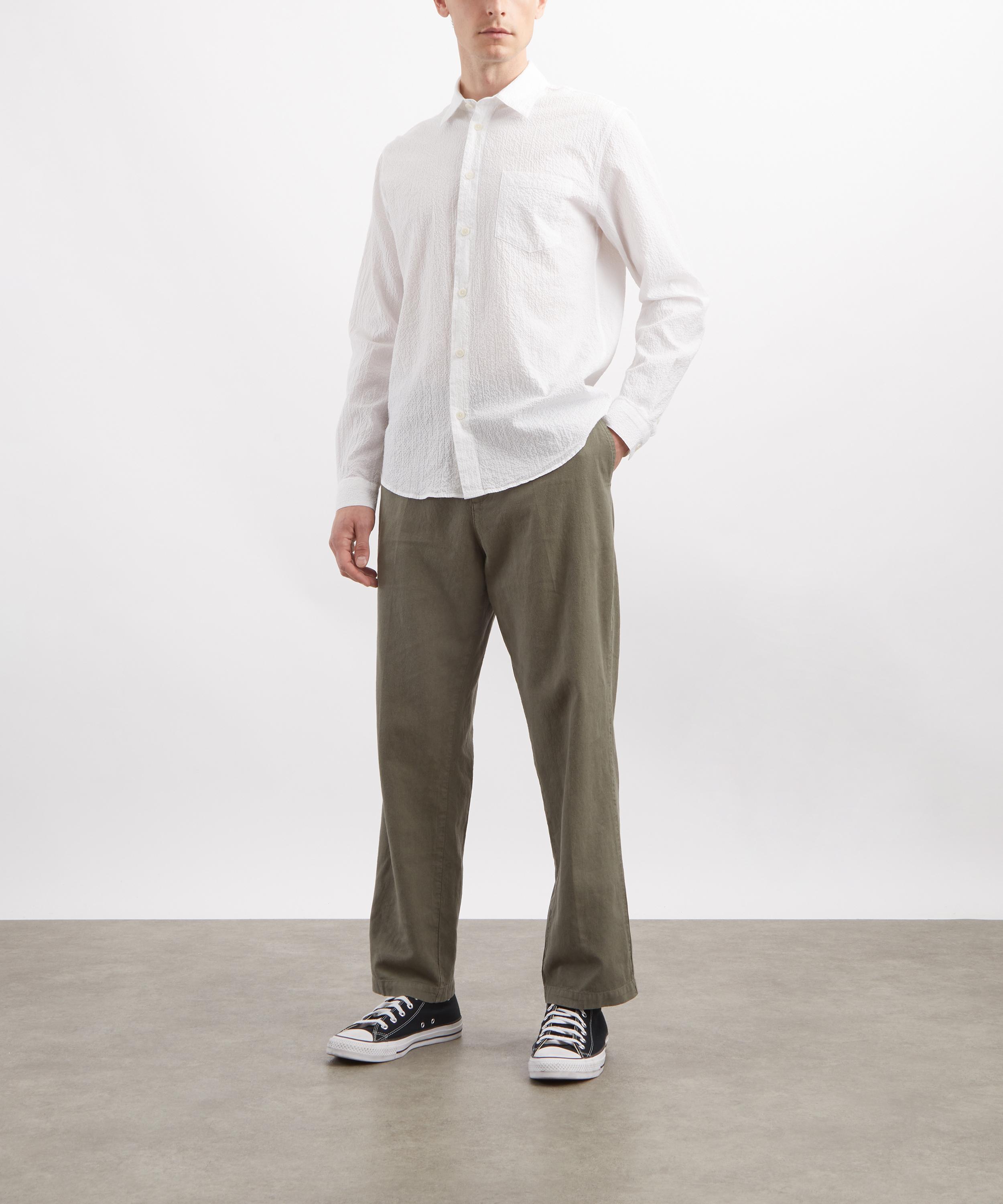 Folk - White Relaxed Seersucker Shirt image number 1