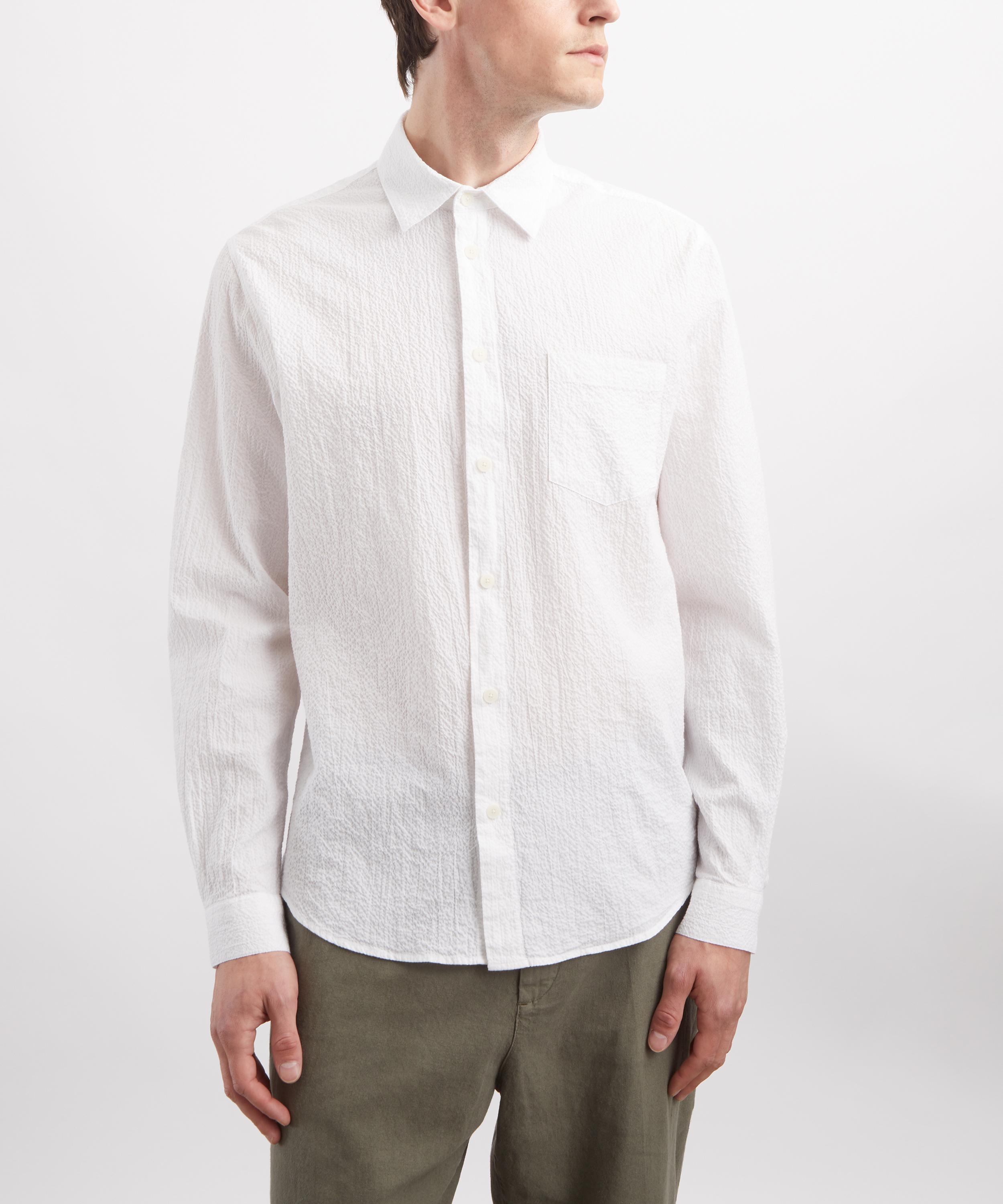 Folk - White Relaxed Seersucker Shirt image number 2
