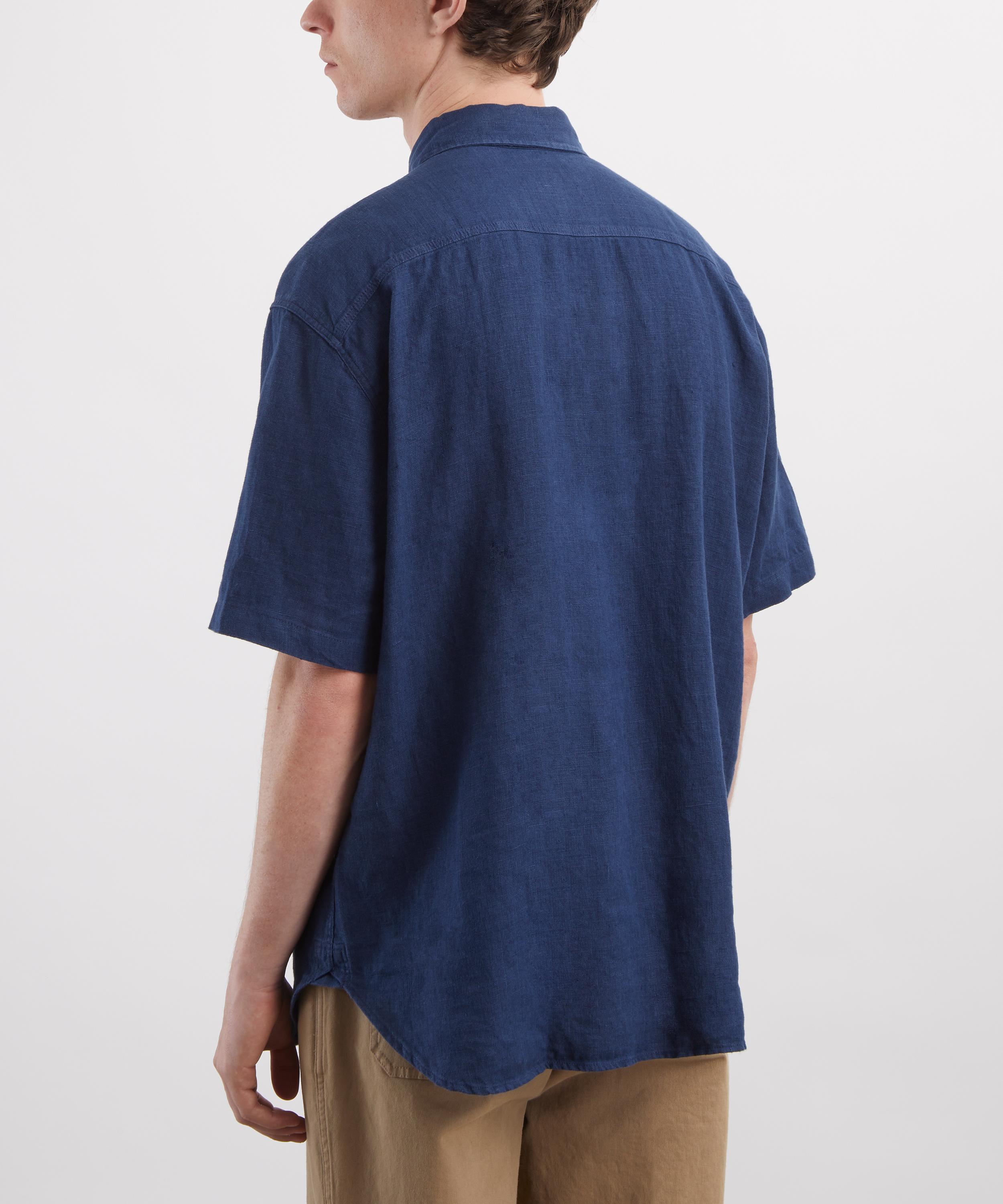 Oliver Spencer - Penryn Loose Short-Sleeve Navy Shirt image number 3