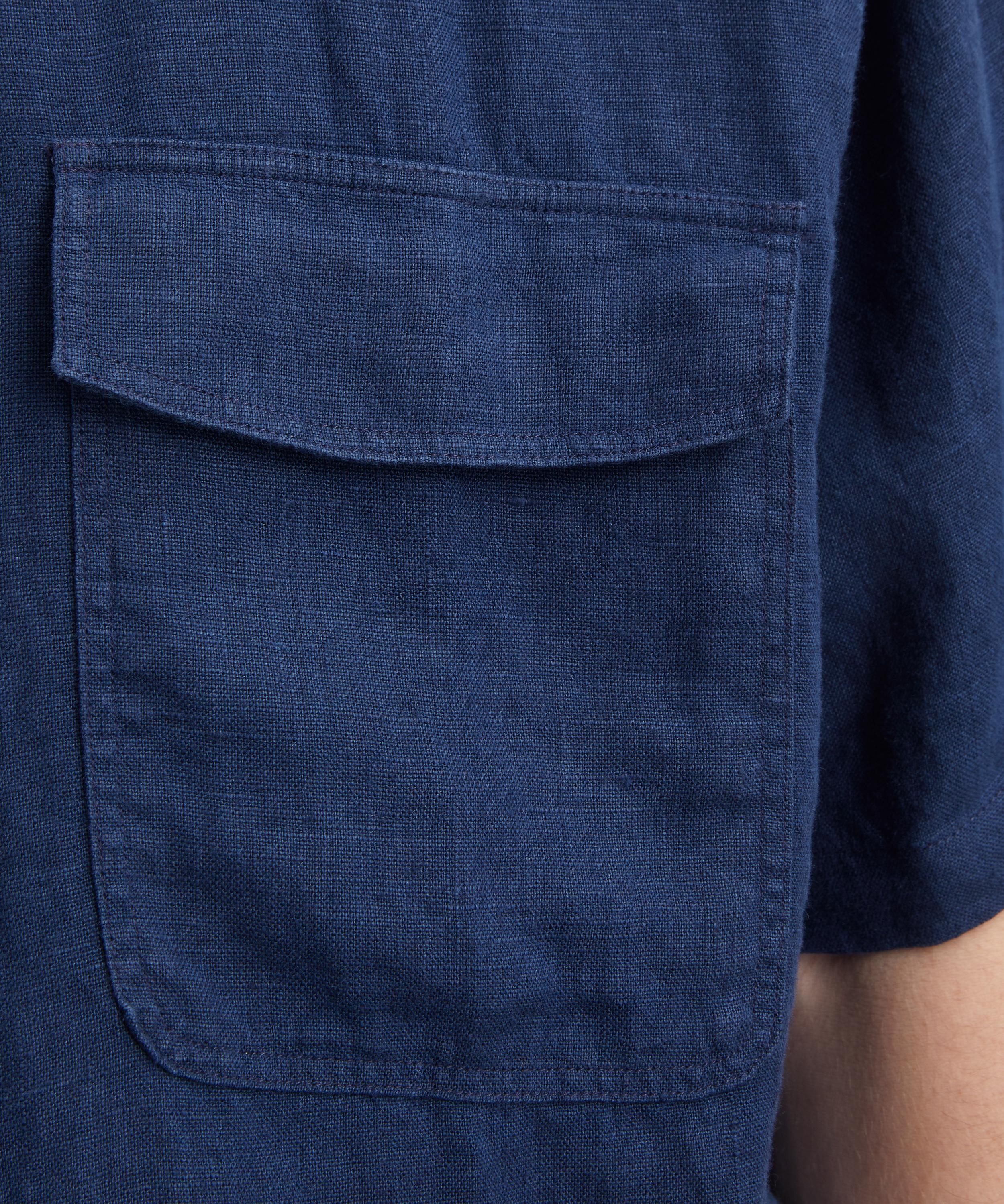 Oliver Spencer - Penryn Loose Short-Sleeve Navy Shirt image number 4