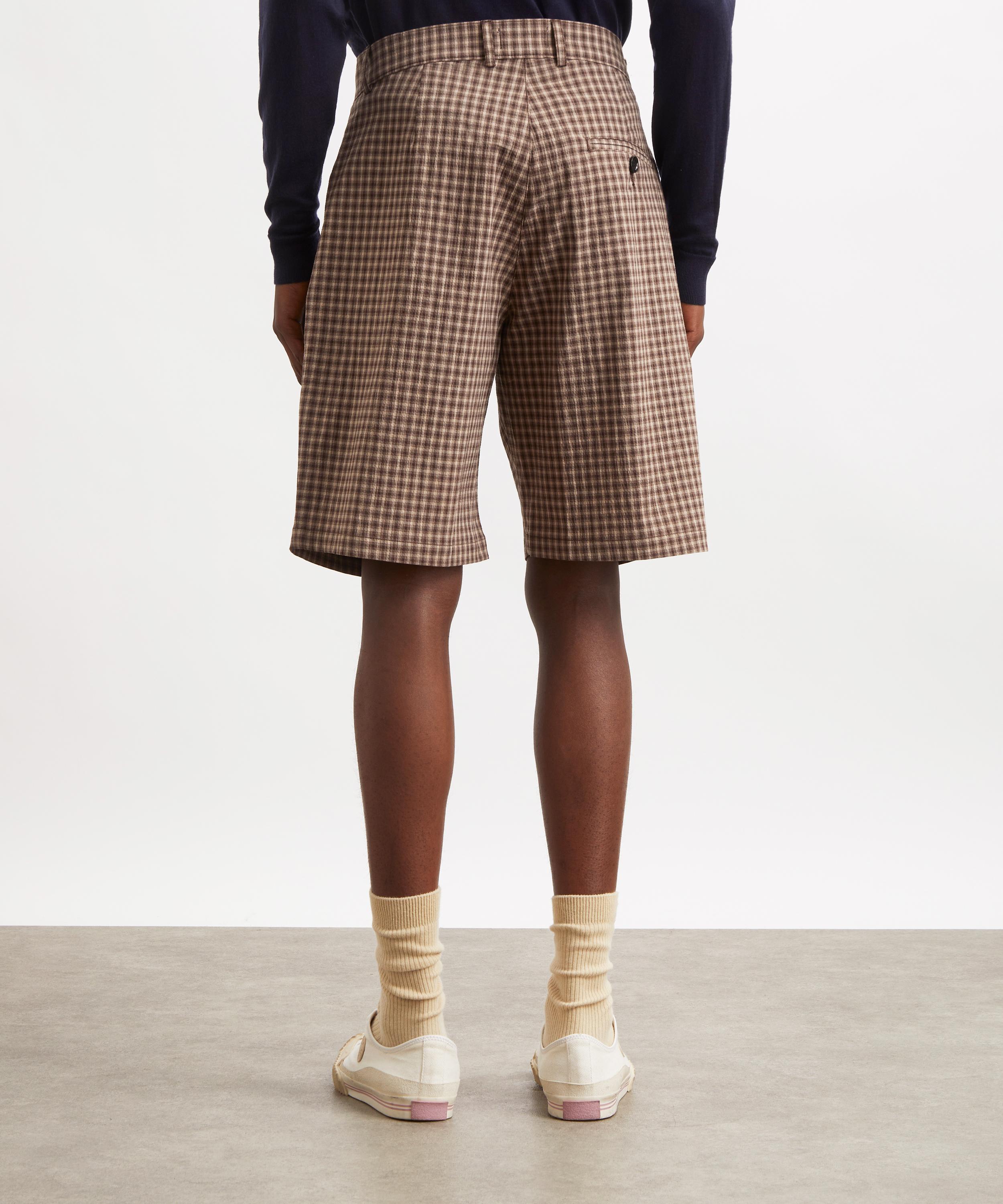 Oliver Spencer - Pleated Leaman Brown Shorts image number 3