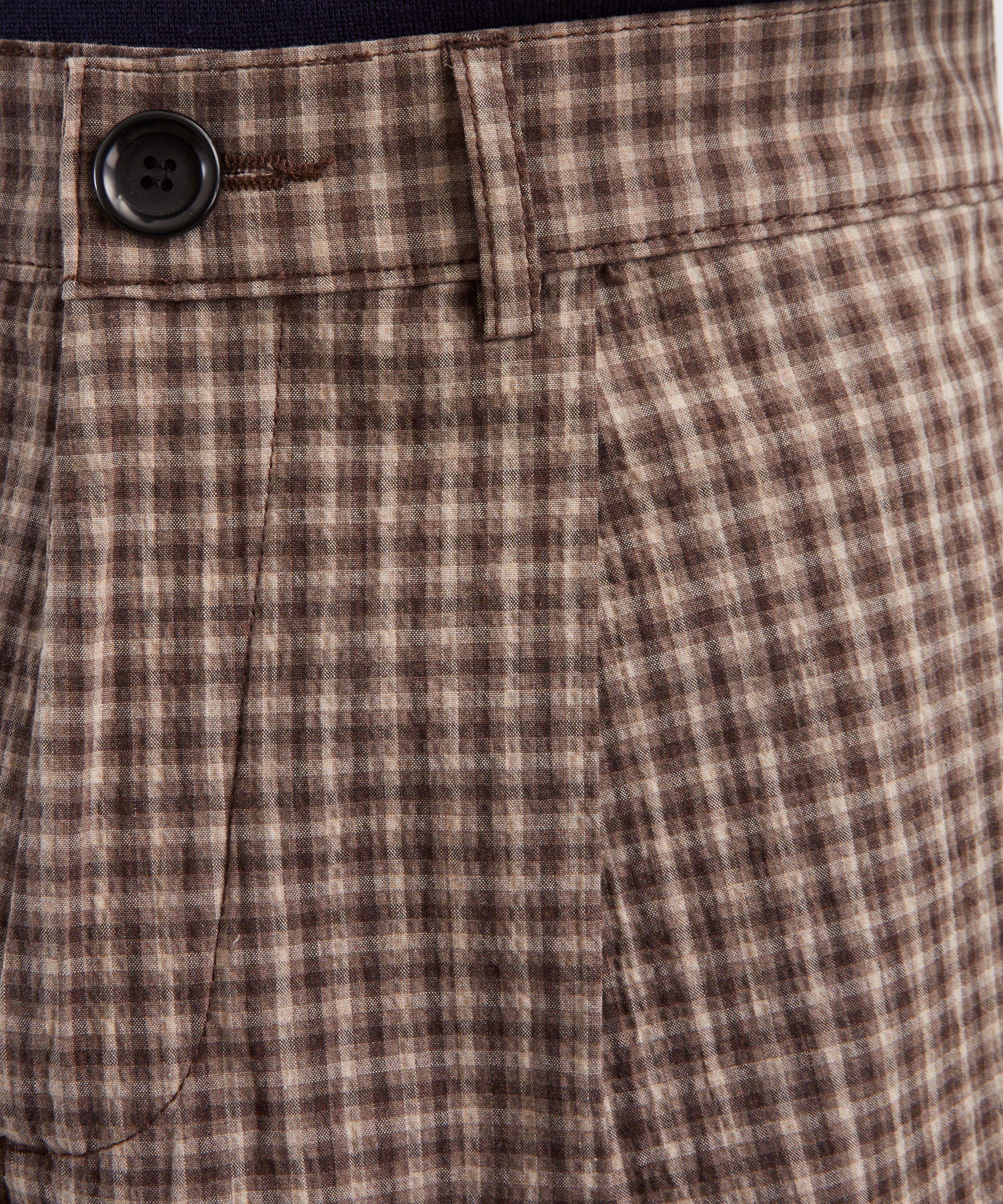 Oliver Spencer - Pleated Leaman Brown Shorts image number 4