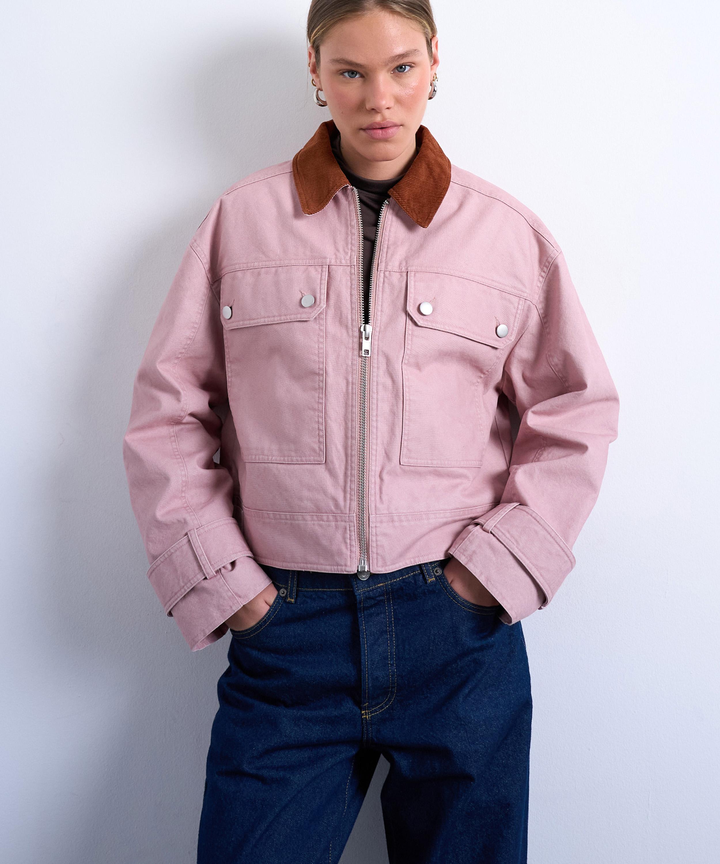 TOPSHOP - Pink Patch Pocket Barn Jacket