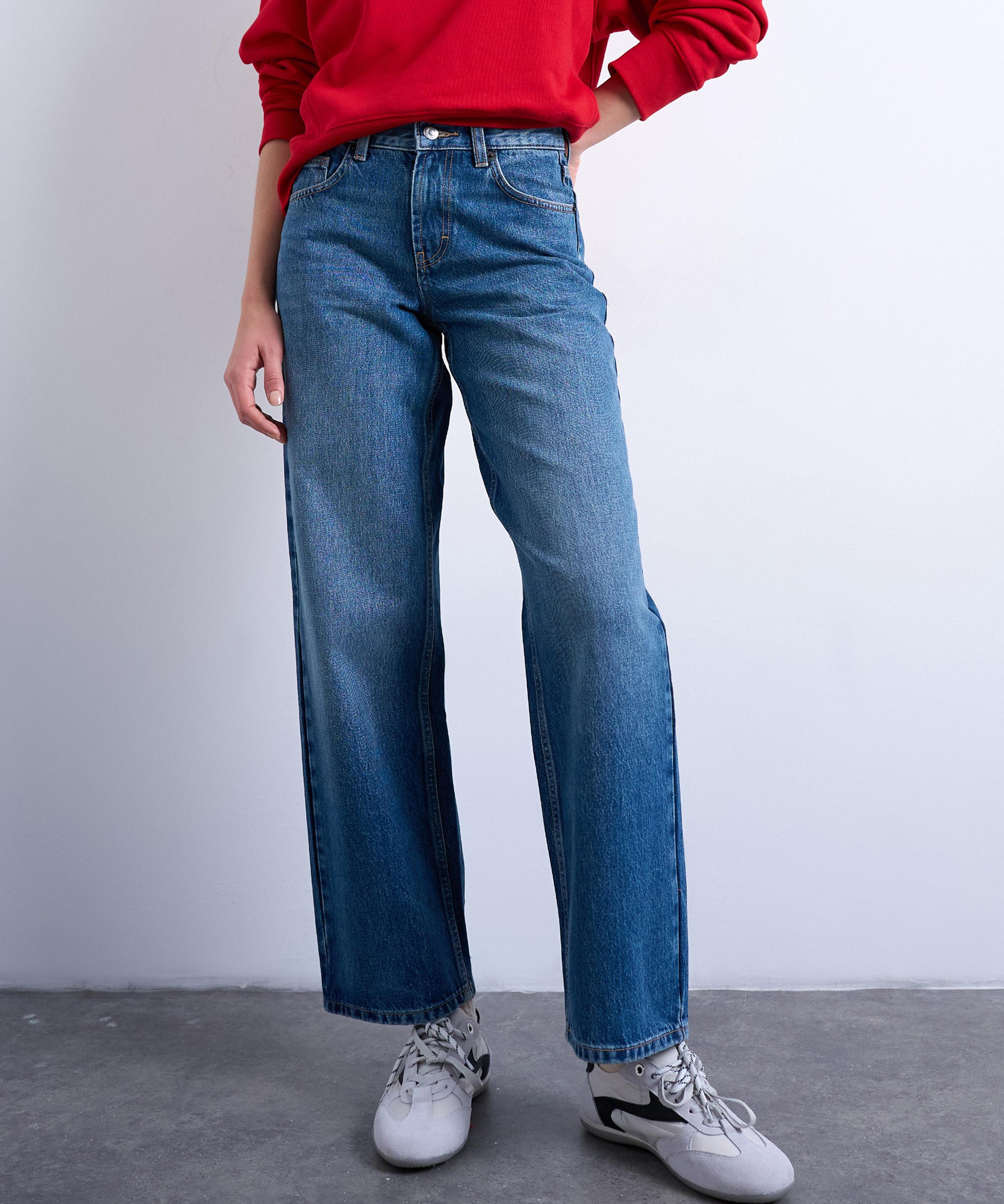 TOPSHOP - Cinch Low-Rise Jeans in Mid-Blue image number 2