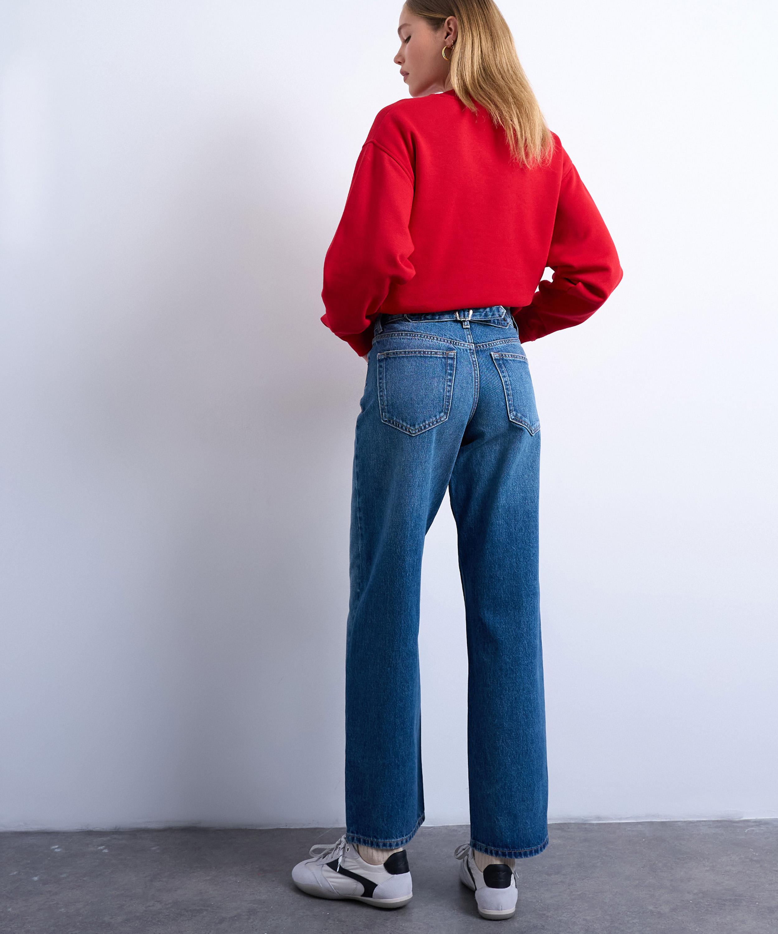 TOPSHOP - Cinch Low-Rise Jeans in Mid-Blue image number 3
